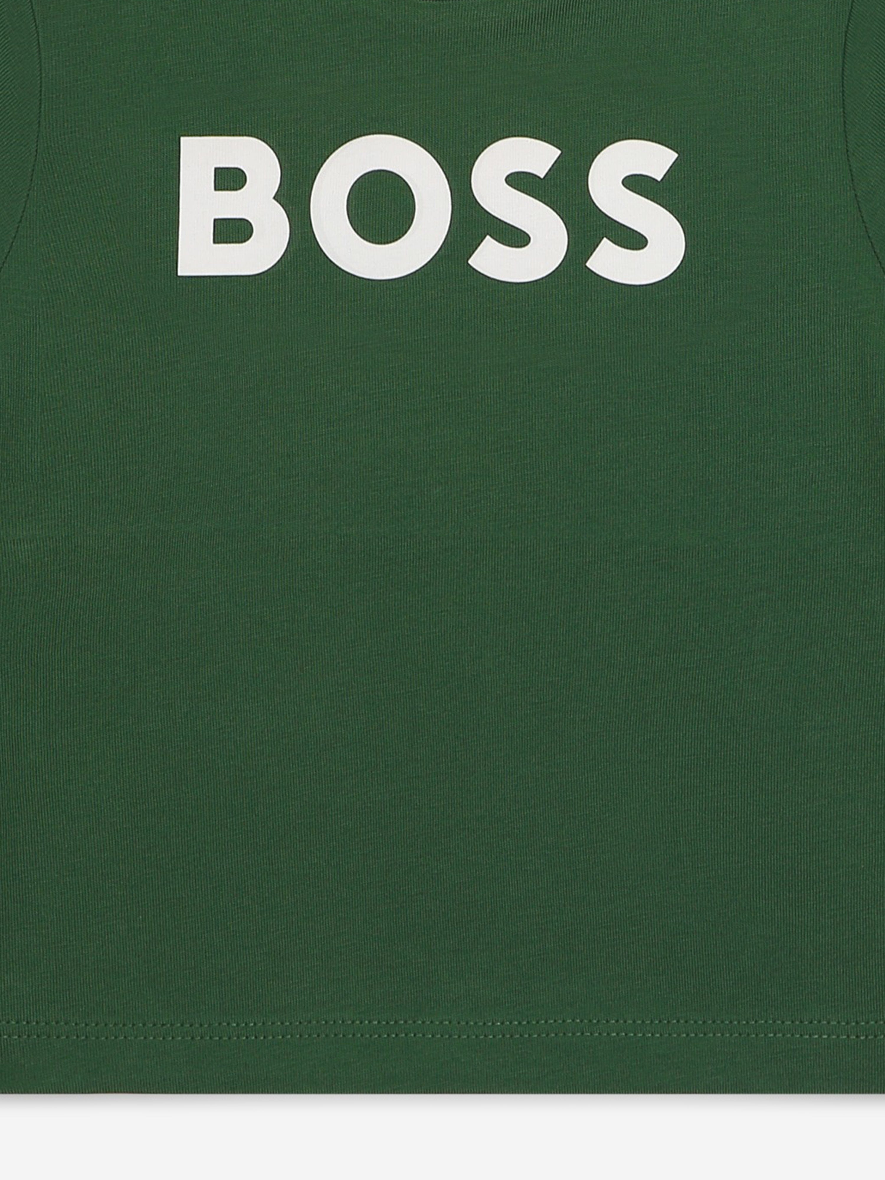 BOSS Baby Boys Logo Print T-Shirt in Green