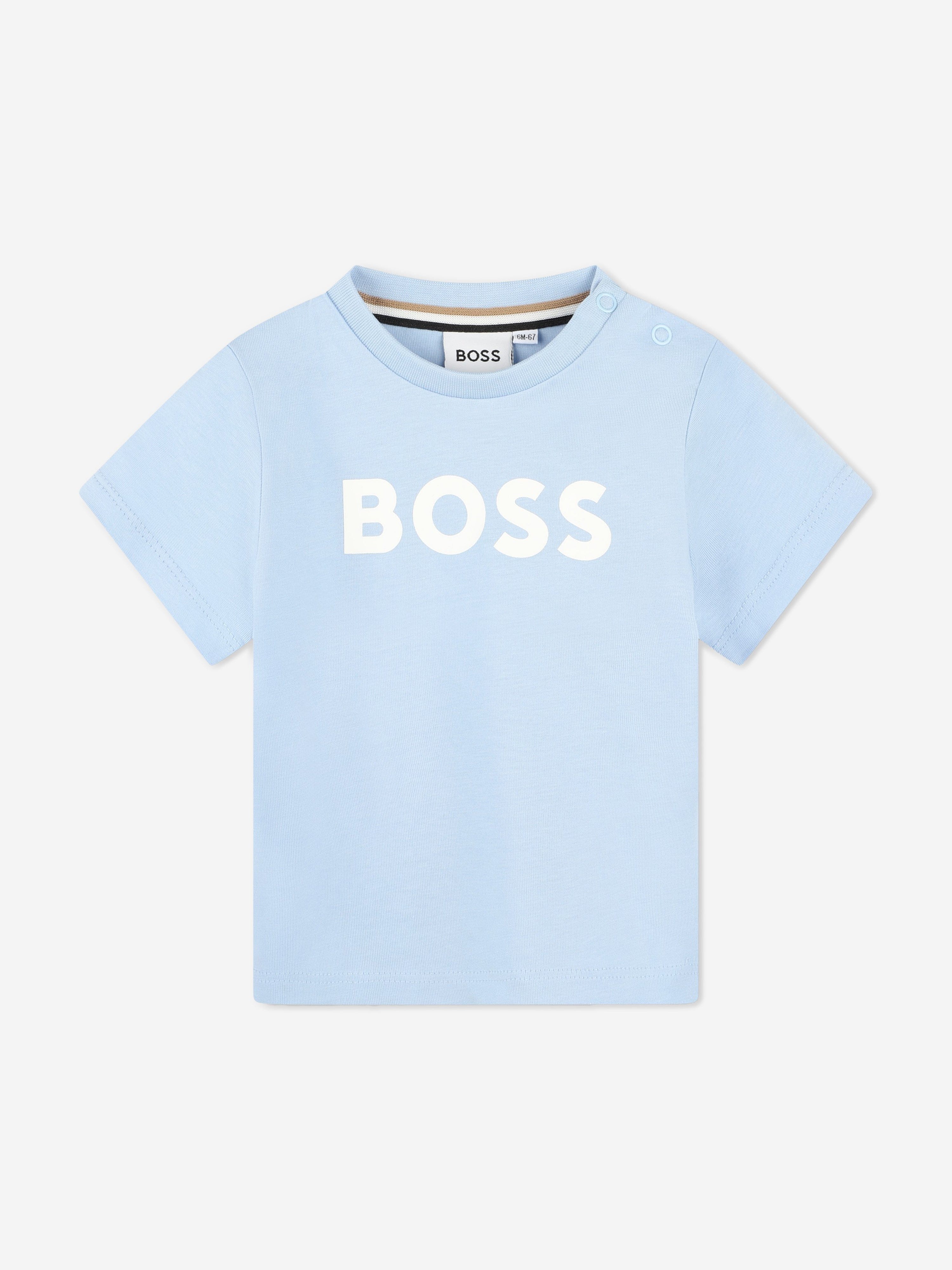 BOSS Baby Boys Logo Print T-Shirt in Blue