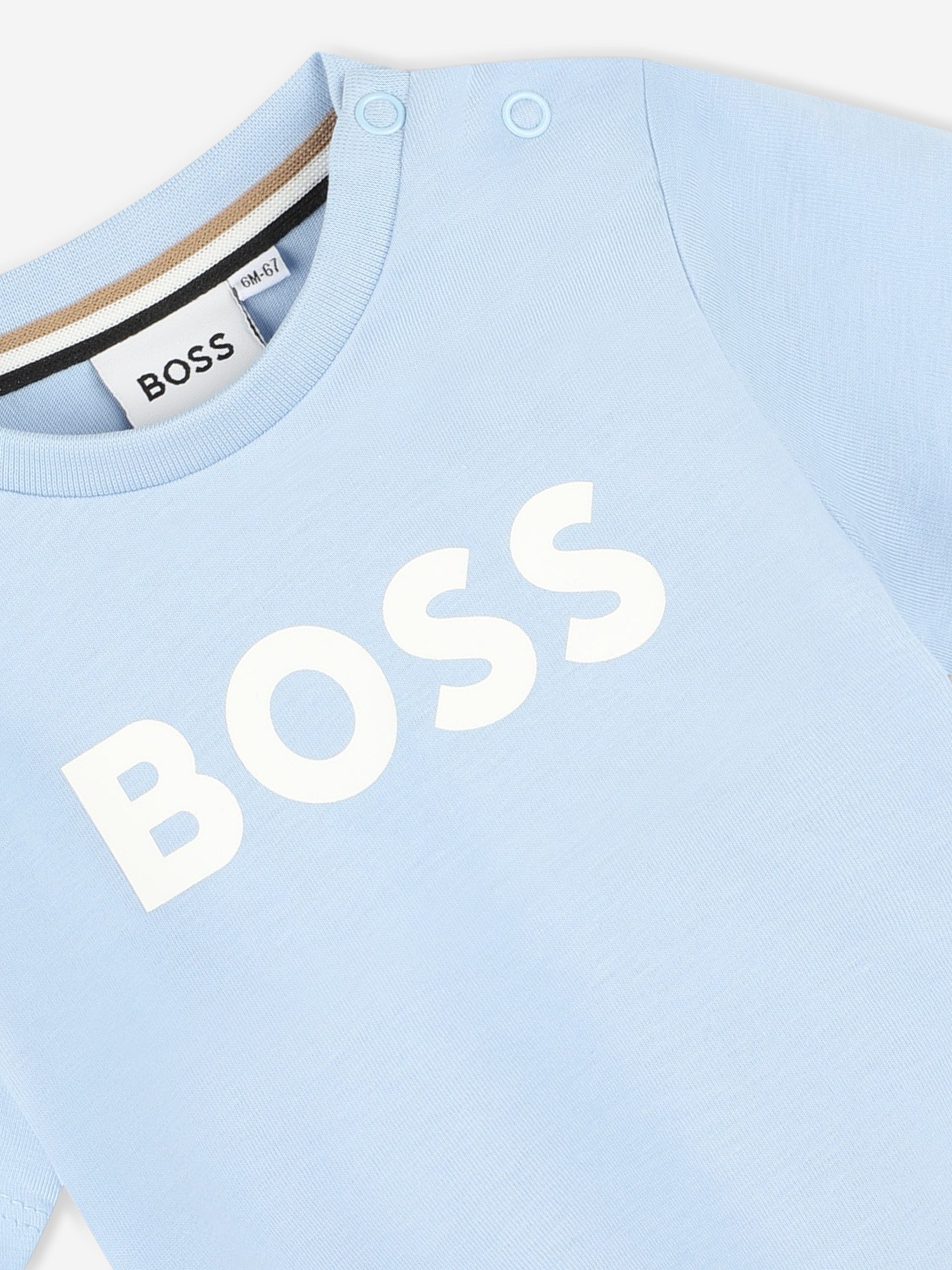 BOSS Baby Boys Logo Print T-Shirt in Blue