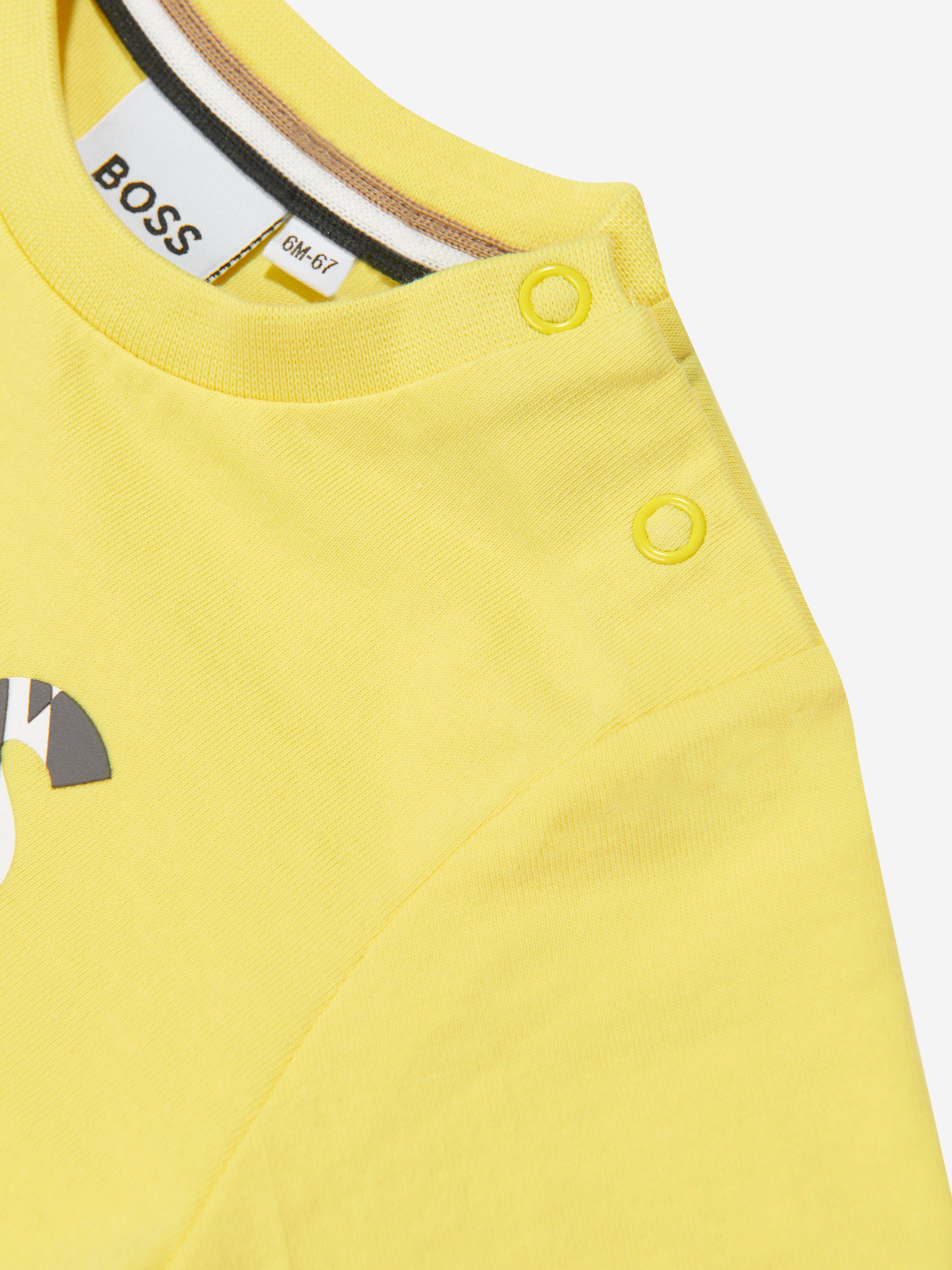 BOSS Baby Boys Logo Print T-Shirt in Yellow