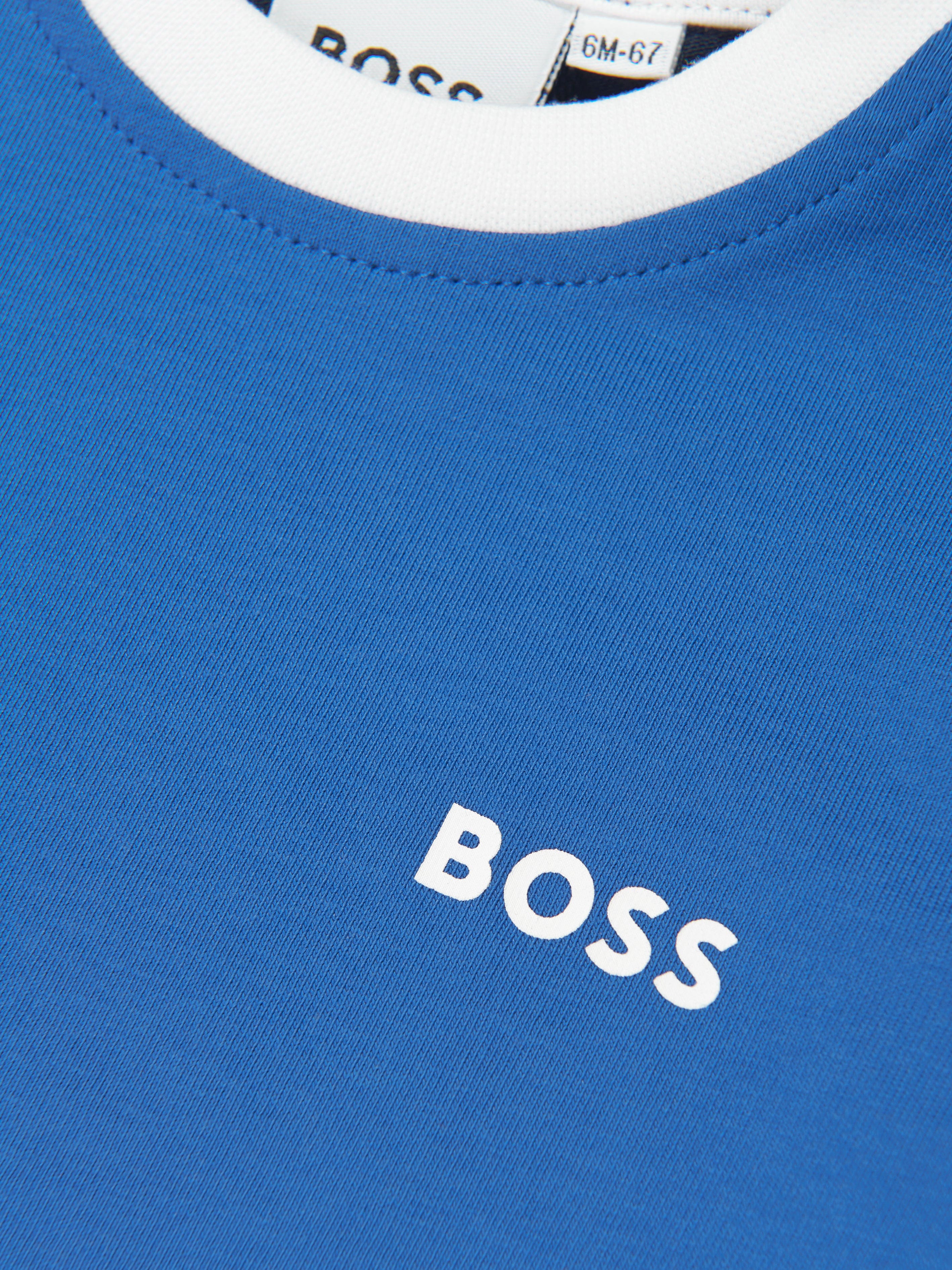 BOSS Baby Boys Logo Print T-Shirt in Blue