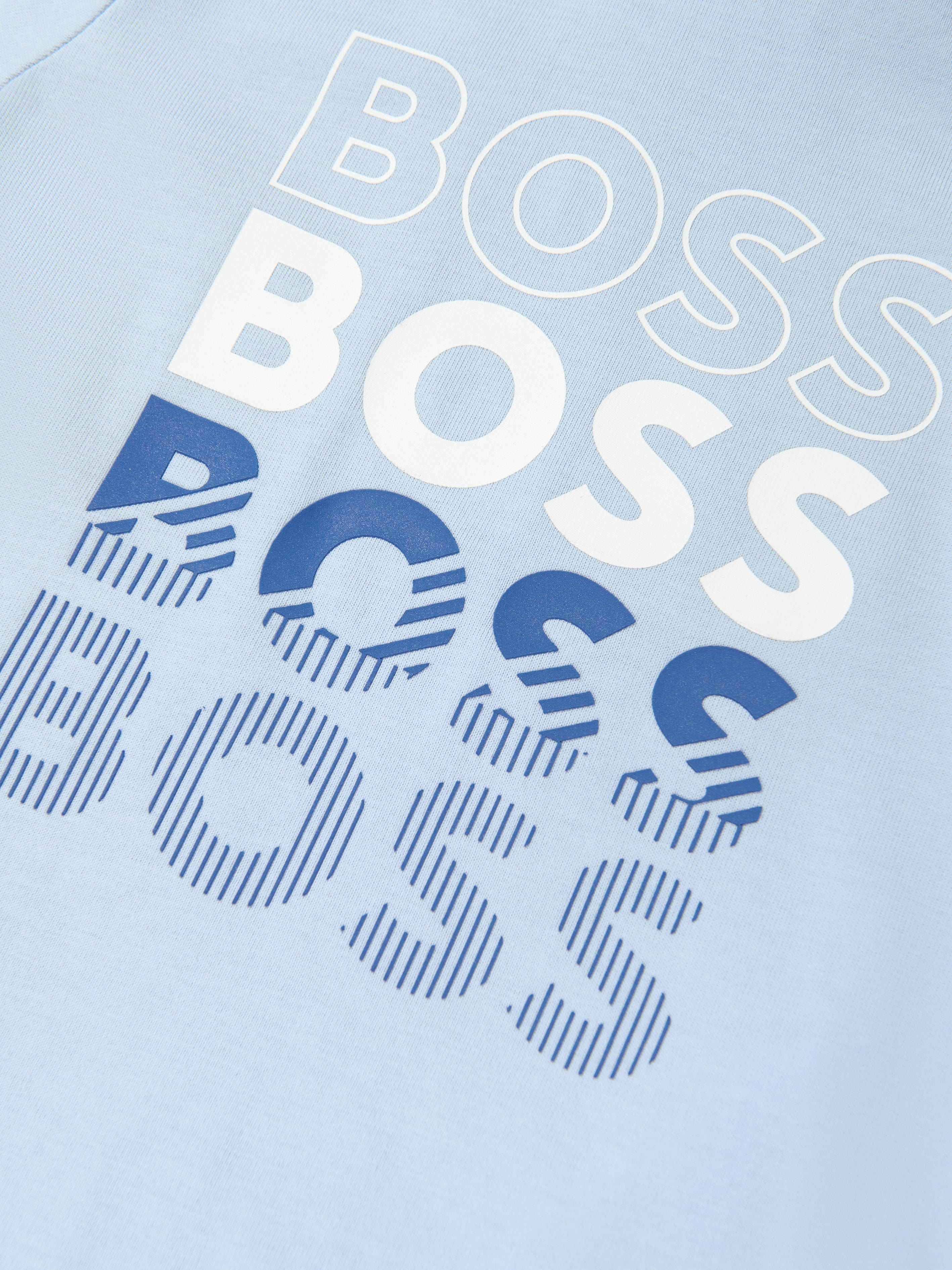 BOSS Baby Boys Multiple Logo T-Shirt in Blue