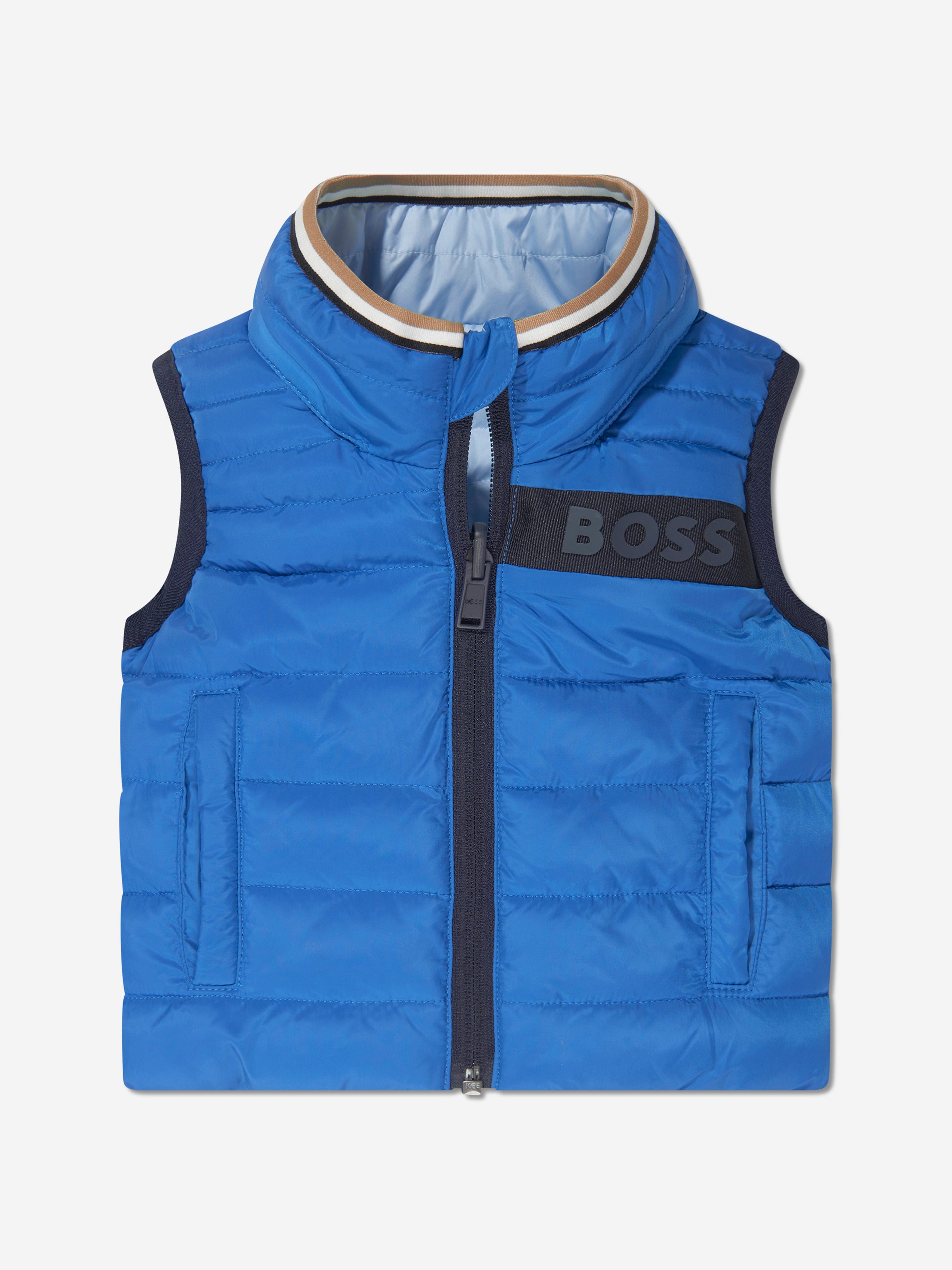 BOSS Baby Boys Reversible Gilet in Blue