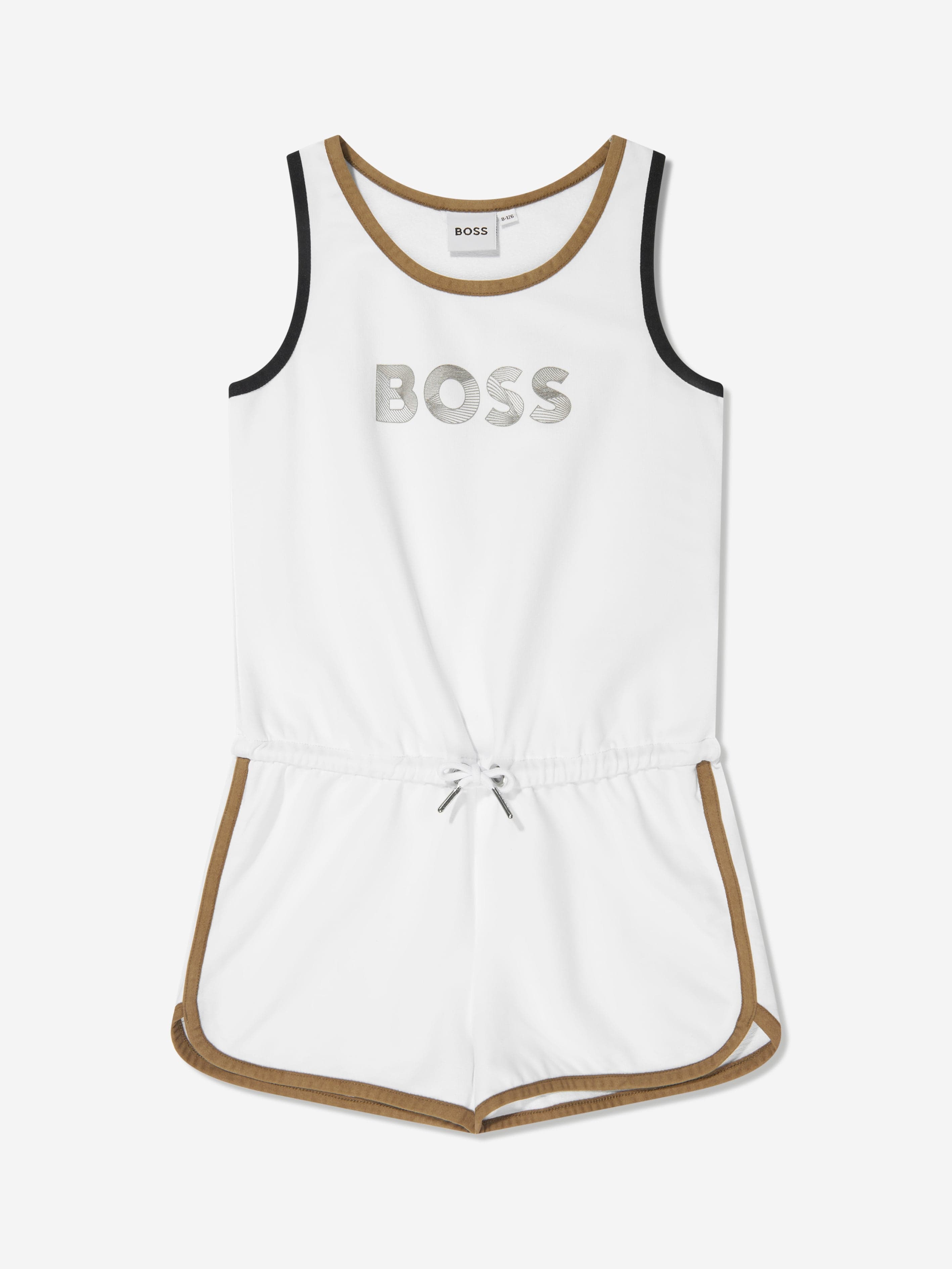 BOSS Girls Sleeveless Playsuit in White