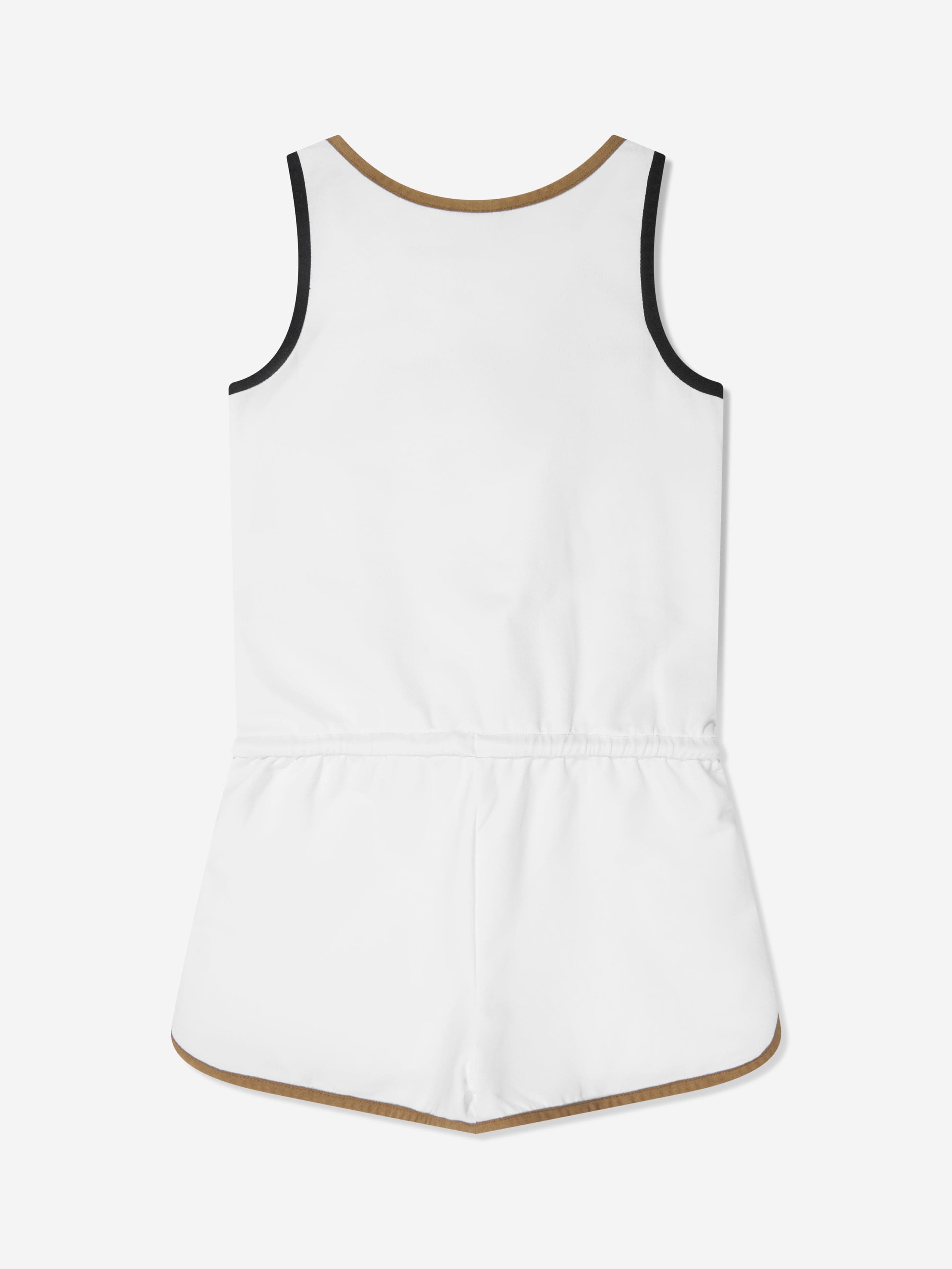 BOSS Girls Sleeveless Playsuit in White