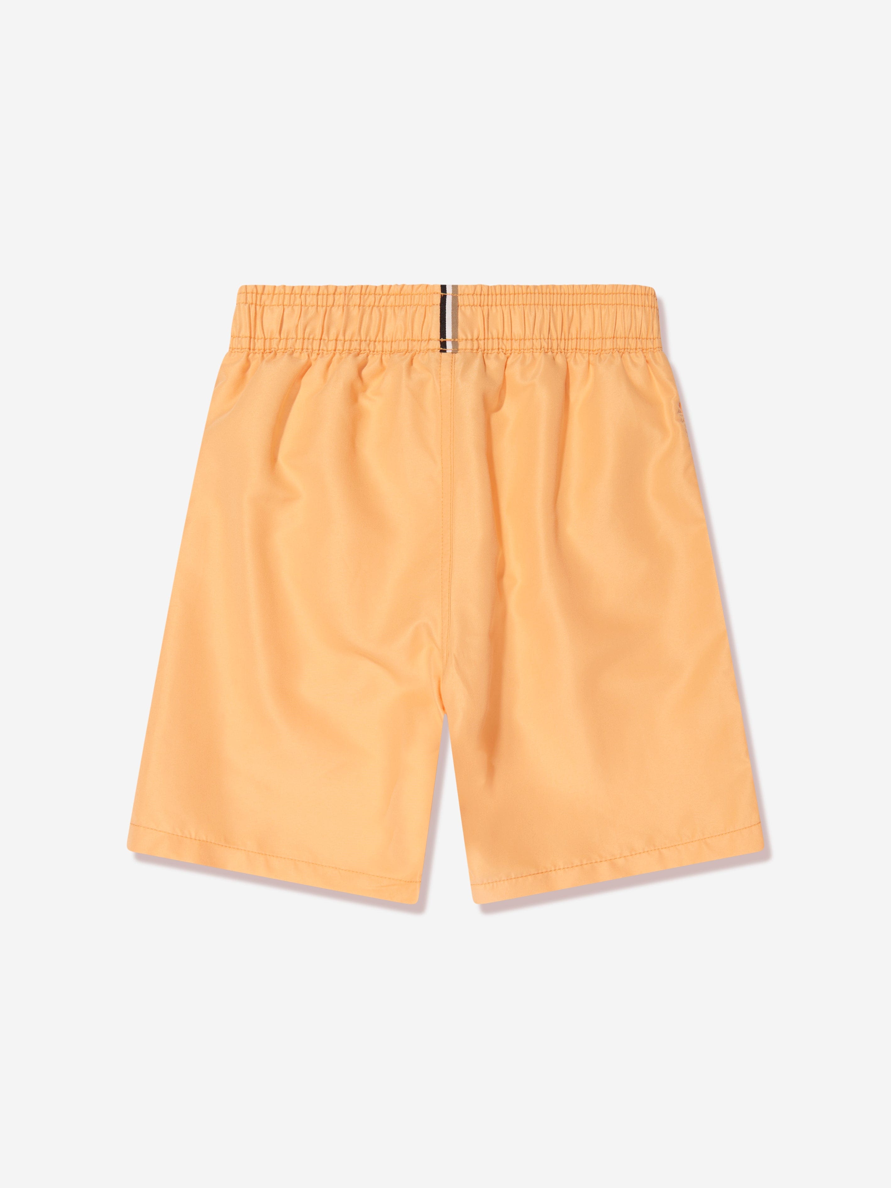 BOSS Boys Logo Print Swim Shorts in Orange