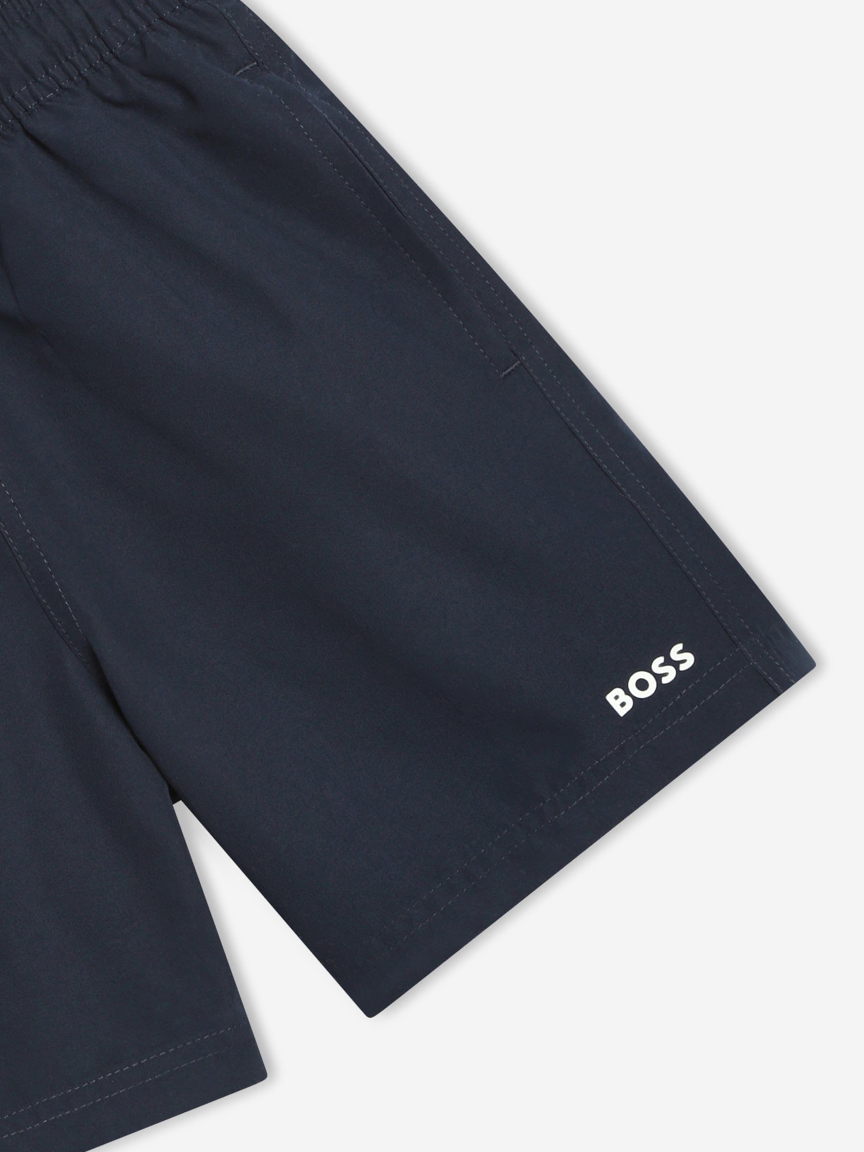 BOSS Boys Logo Swim Shorts in Navy