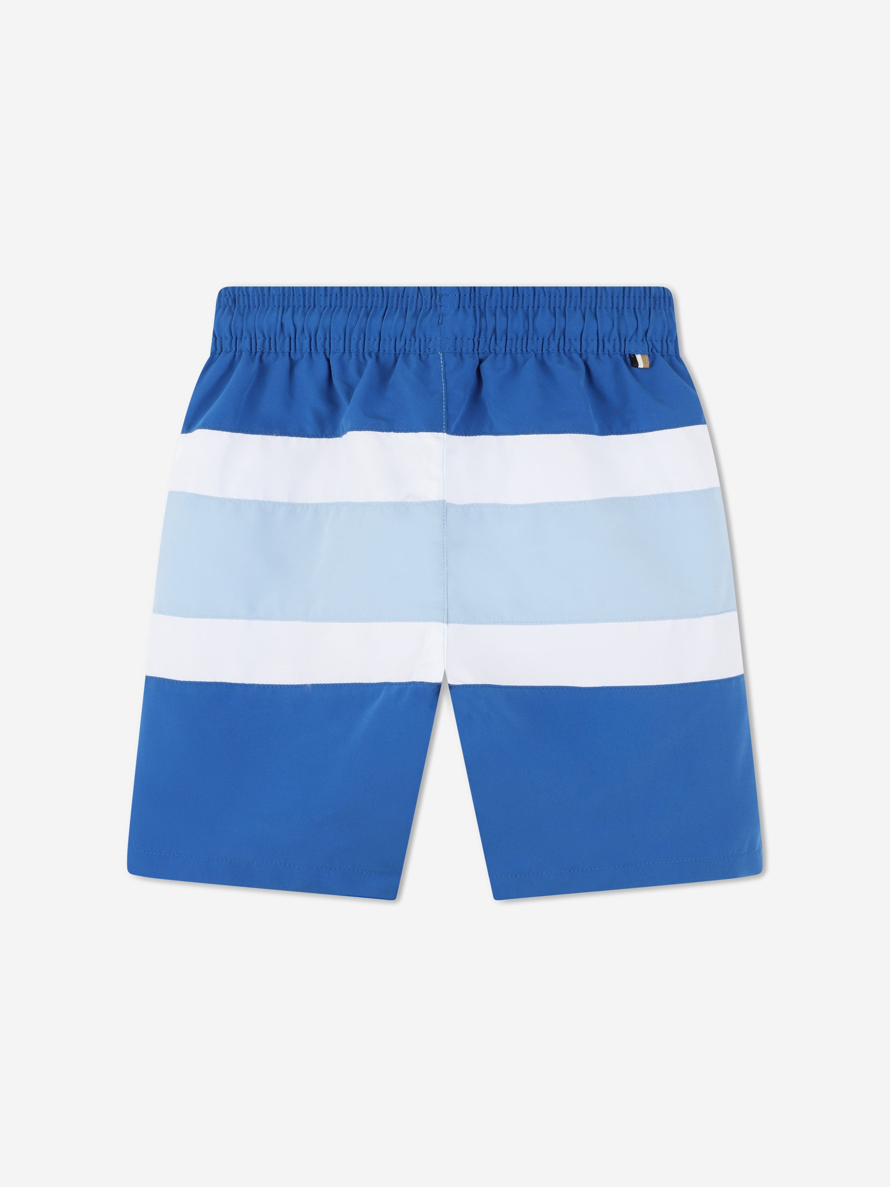 BOSS Boys Striped Swim Shorts in Blue