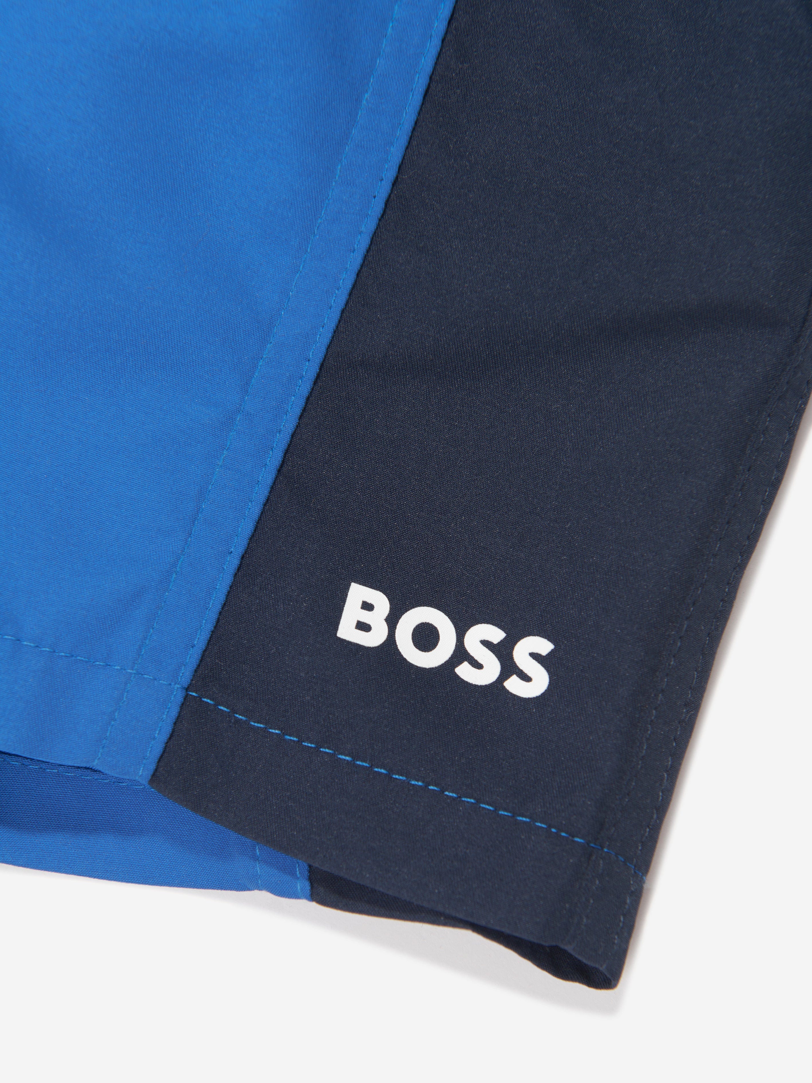 BOSS Boys Logo Swim Shorts in Blue