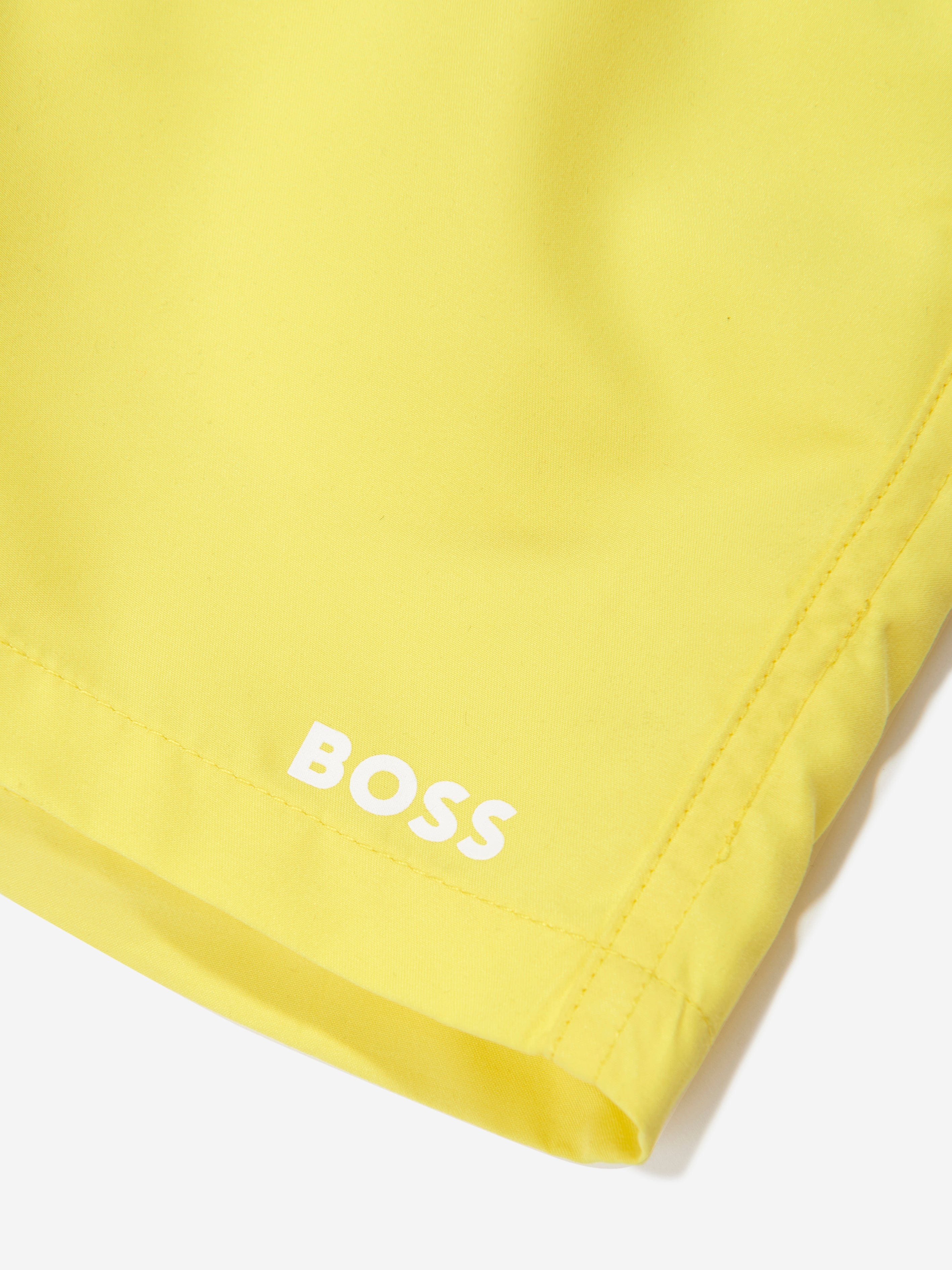 BOSS Boys Logo Swim Shorts in Yellow