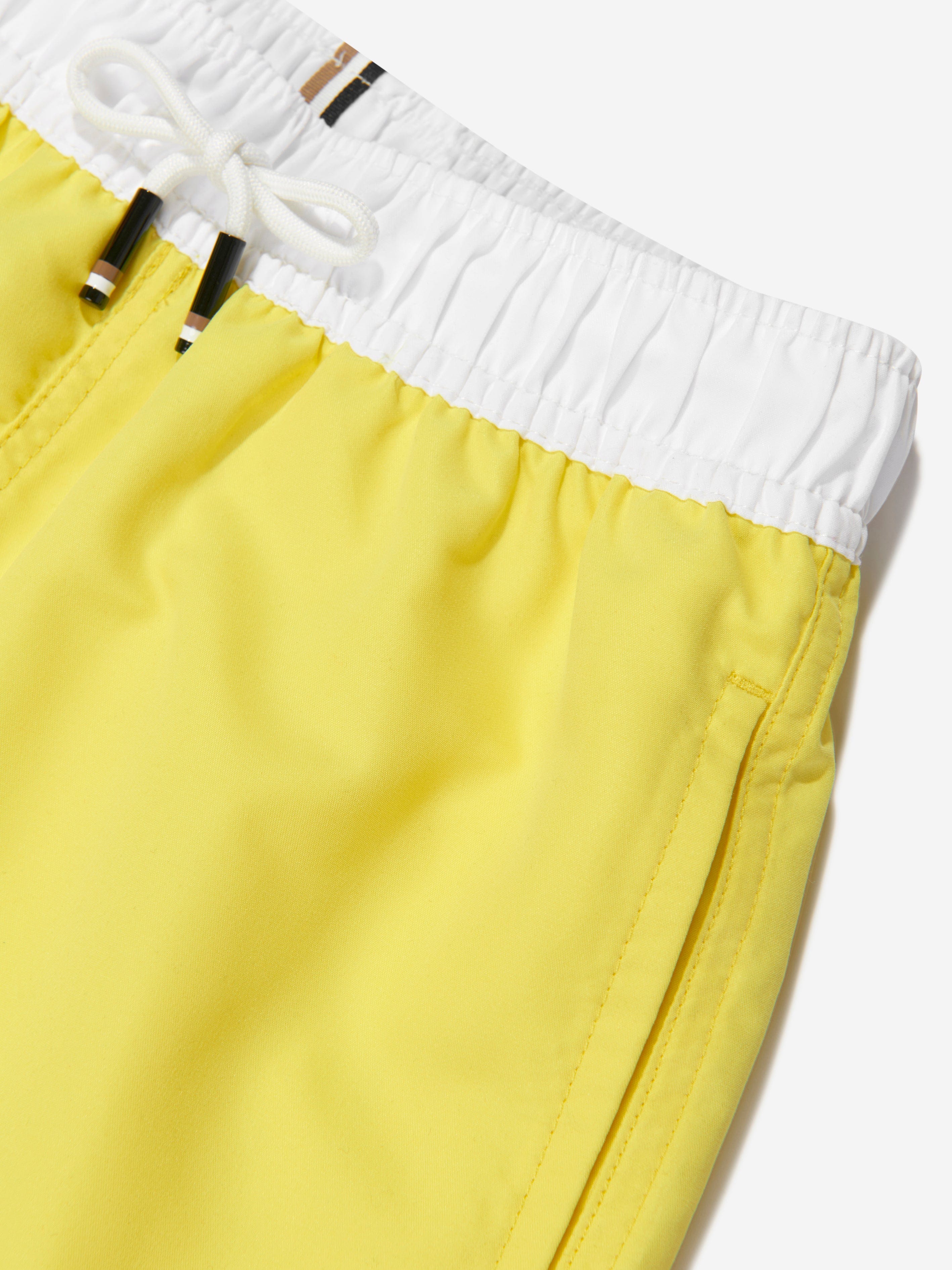 BOSS Boys Logo Swim Shorts in Yellow