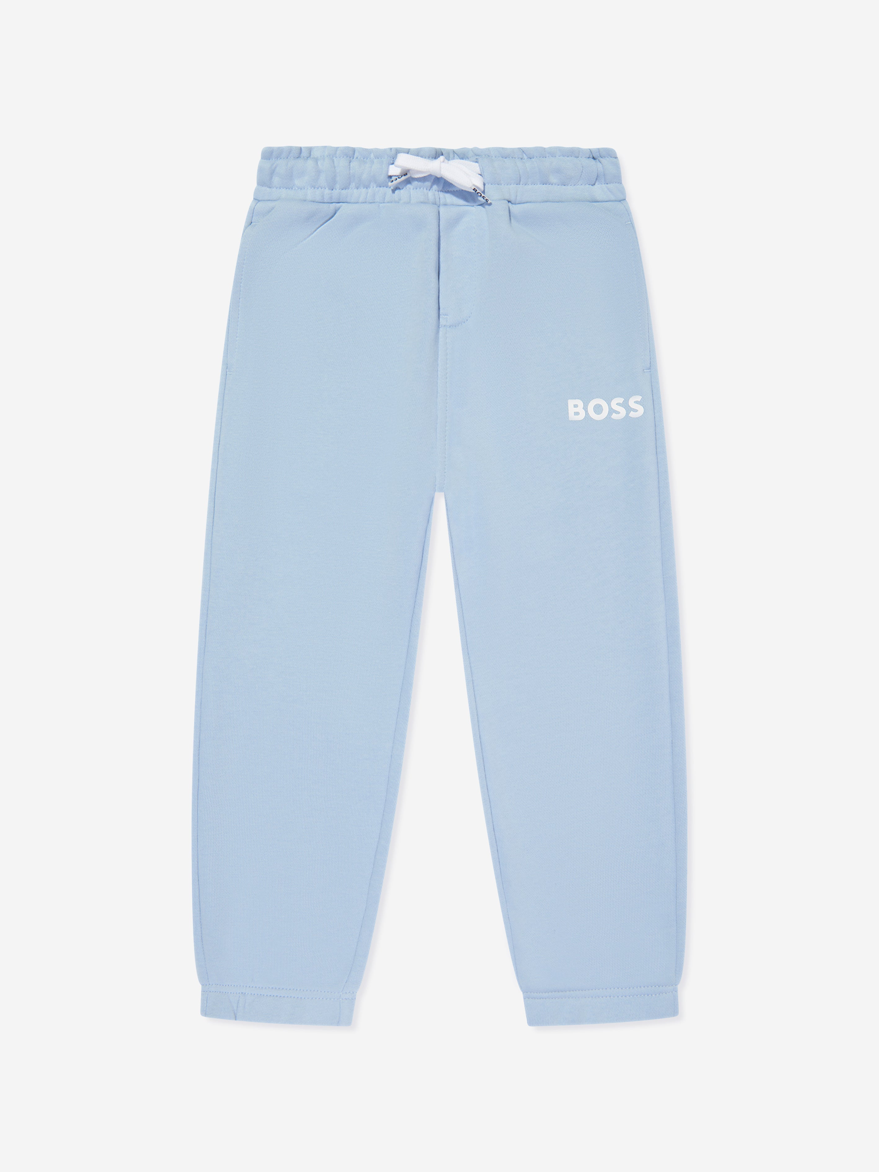 BOSS Boys Logo Print Joggers in Blue