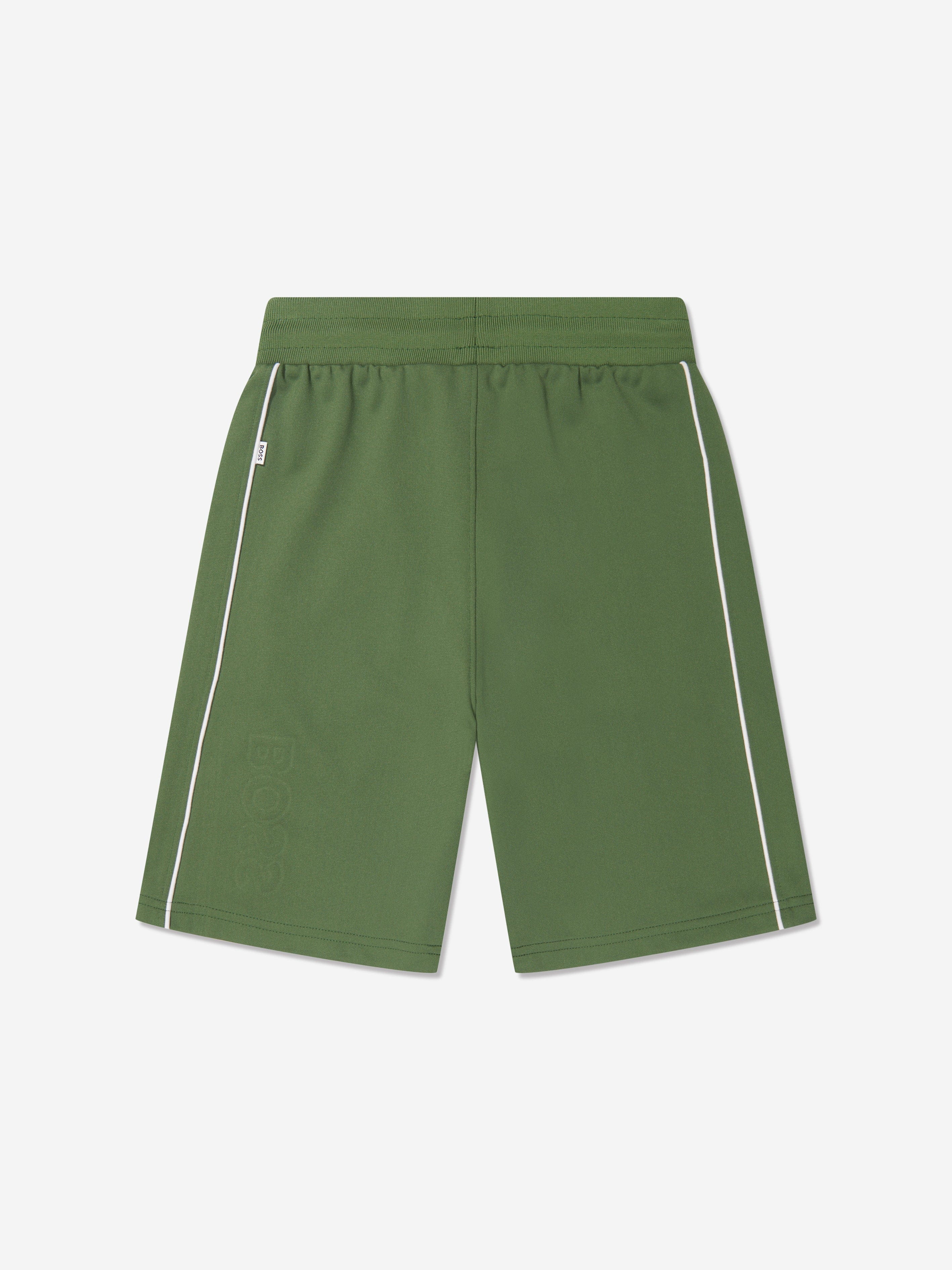 BOSS Boys Embroidered Logo Shorts in Green