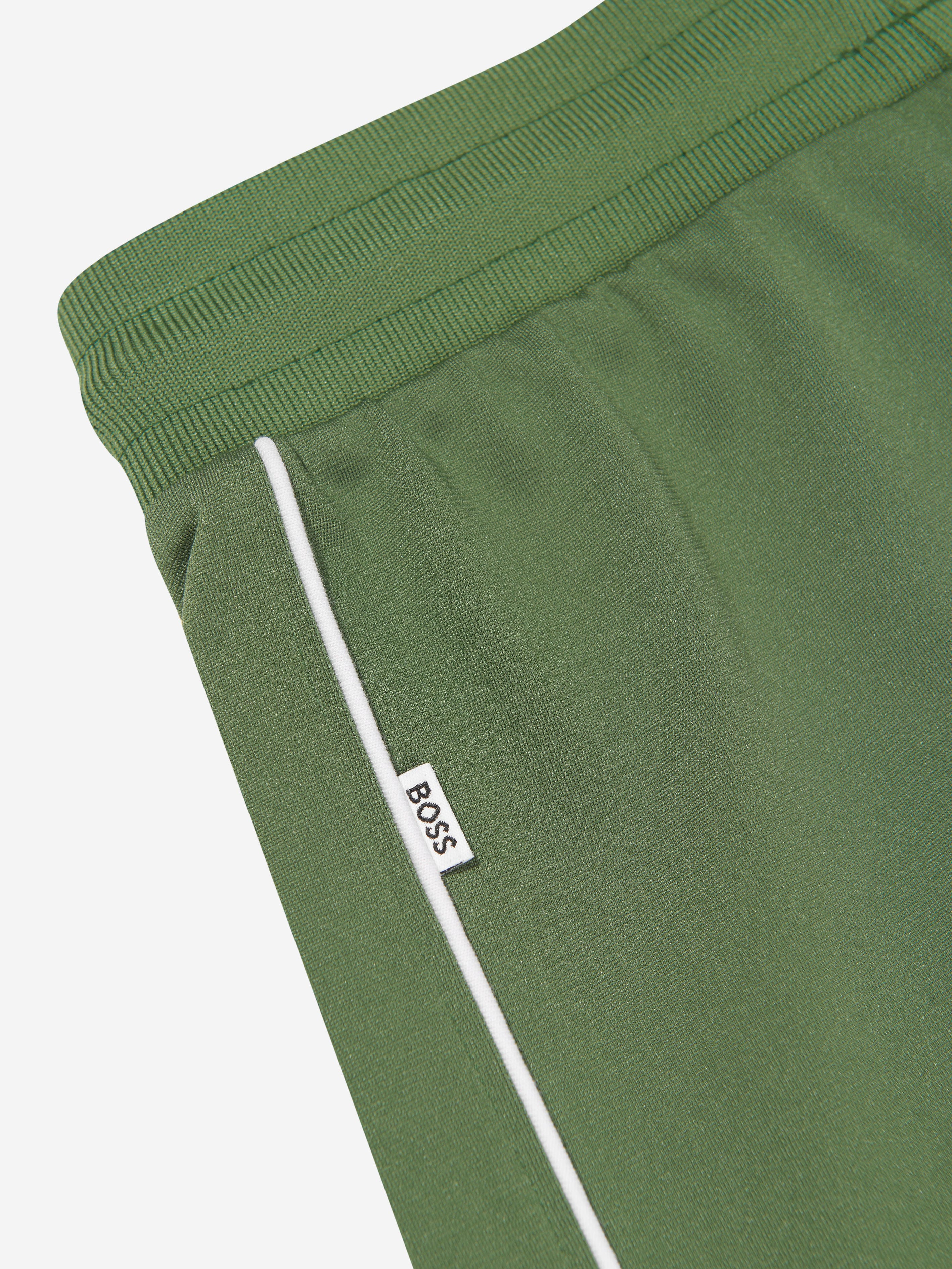 BOSS Boys Embroidered Logo Shorts in Green