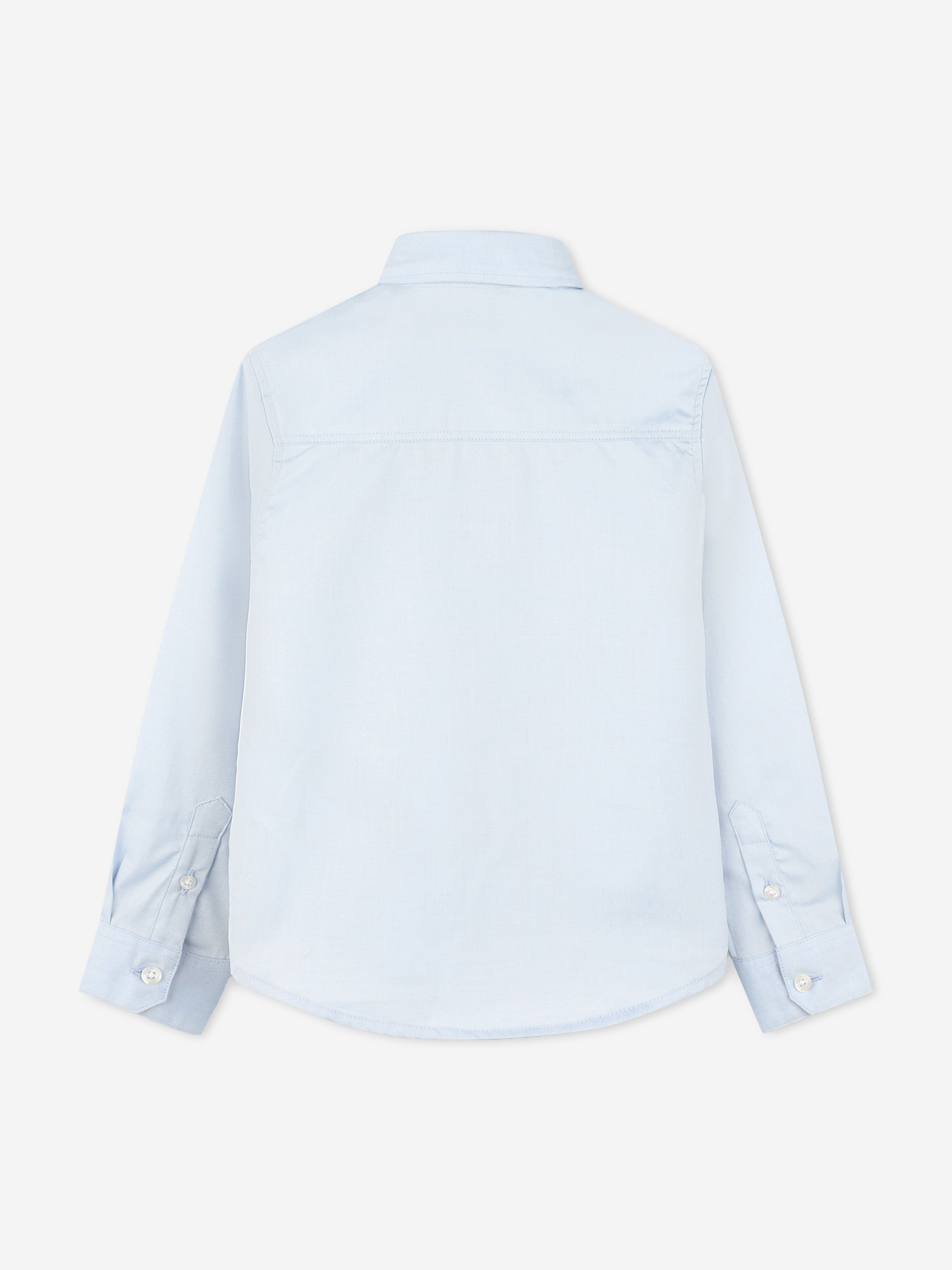 BOSS Boys Long Sleeve Logo Shirt in Blue