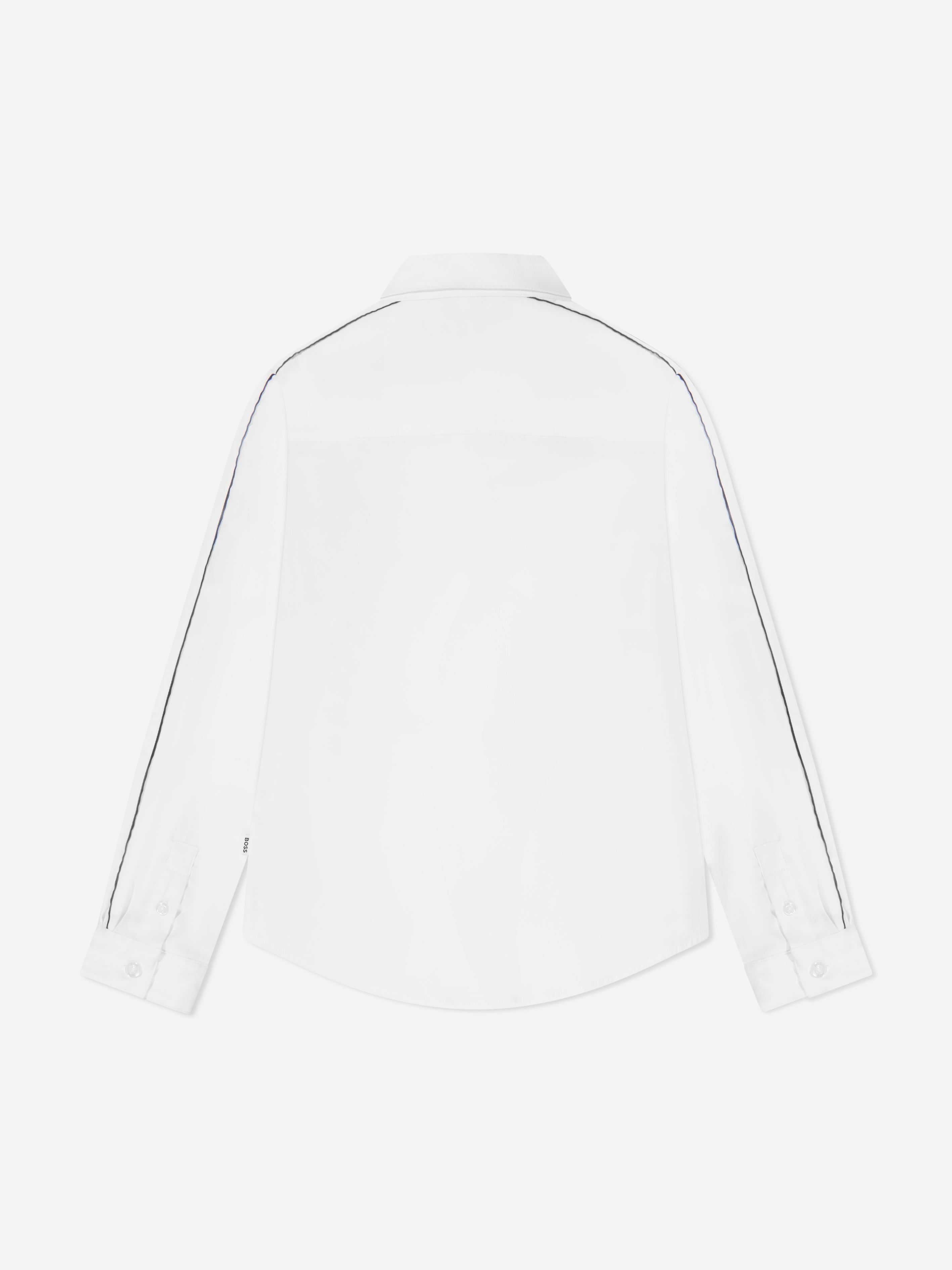 BOSS Boys Long Sleeve Piping Shirt in White