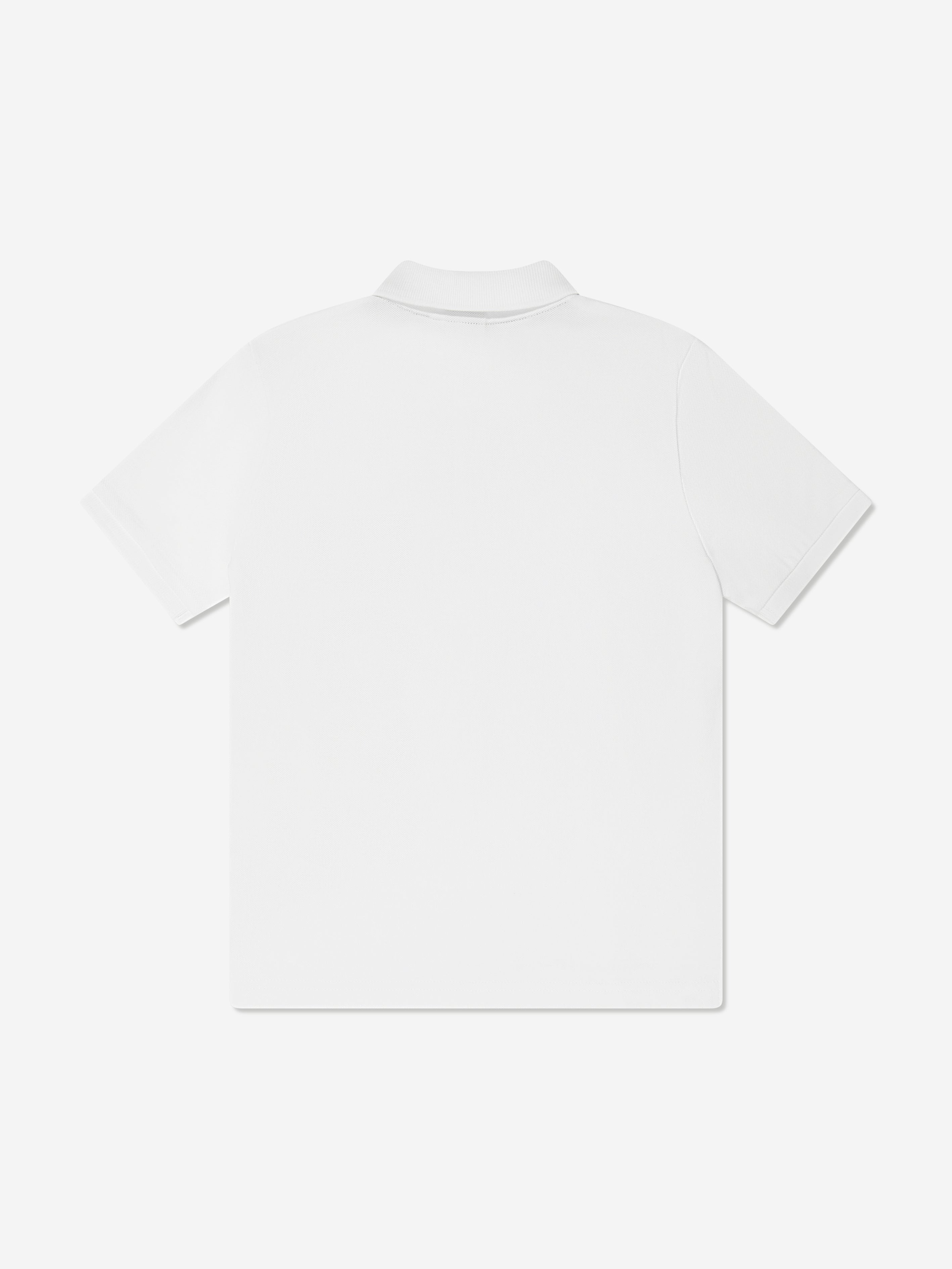 BOSS Boys Logo Print Polo Shirt in White