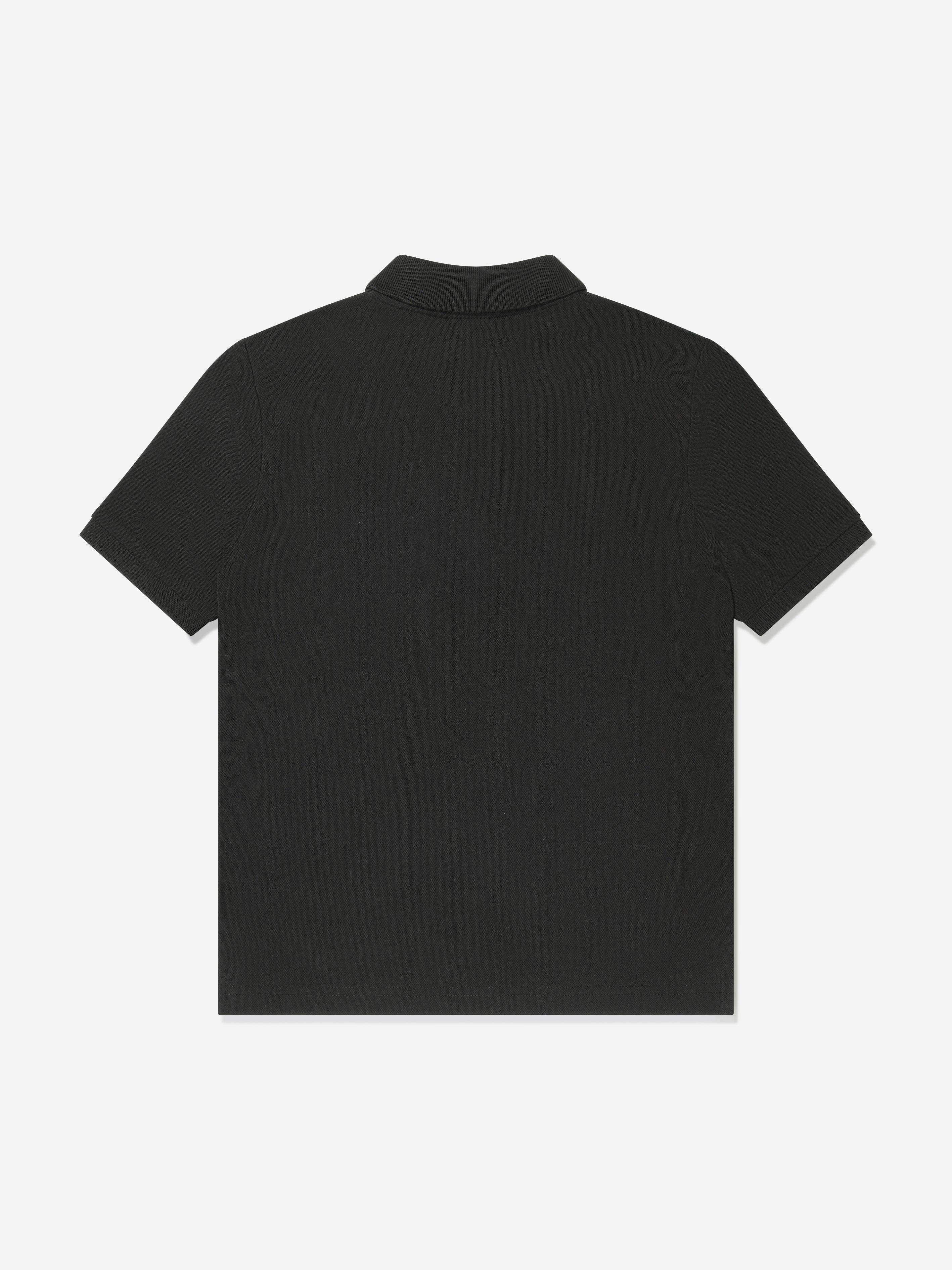 BOSS Boys Logo Print Polo Shirt in Black