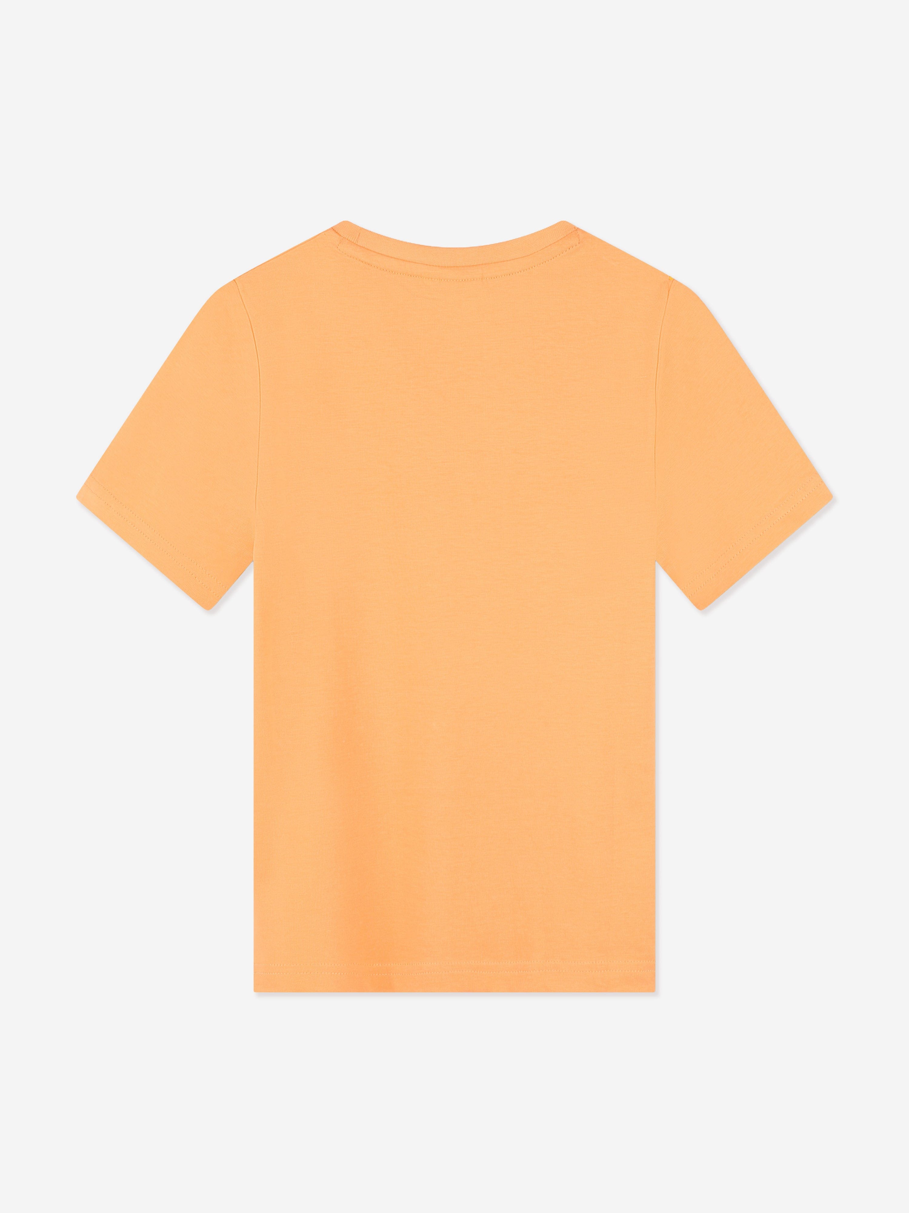 BOSS Boys Logo Print T-Shirt in Orange