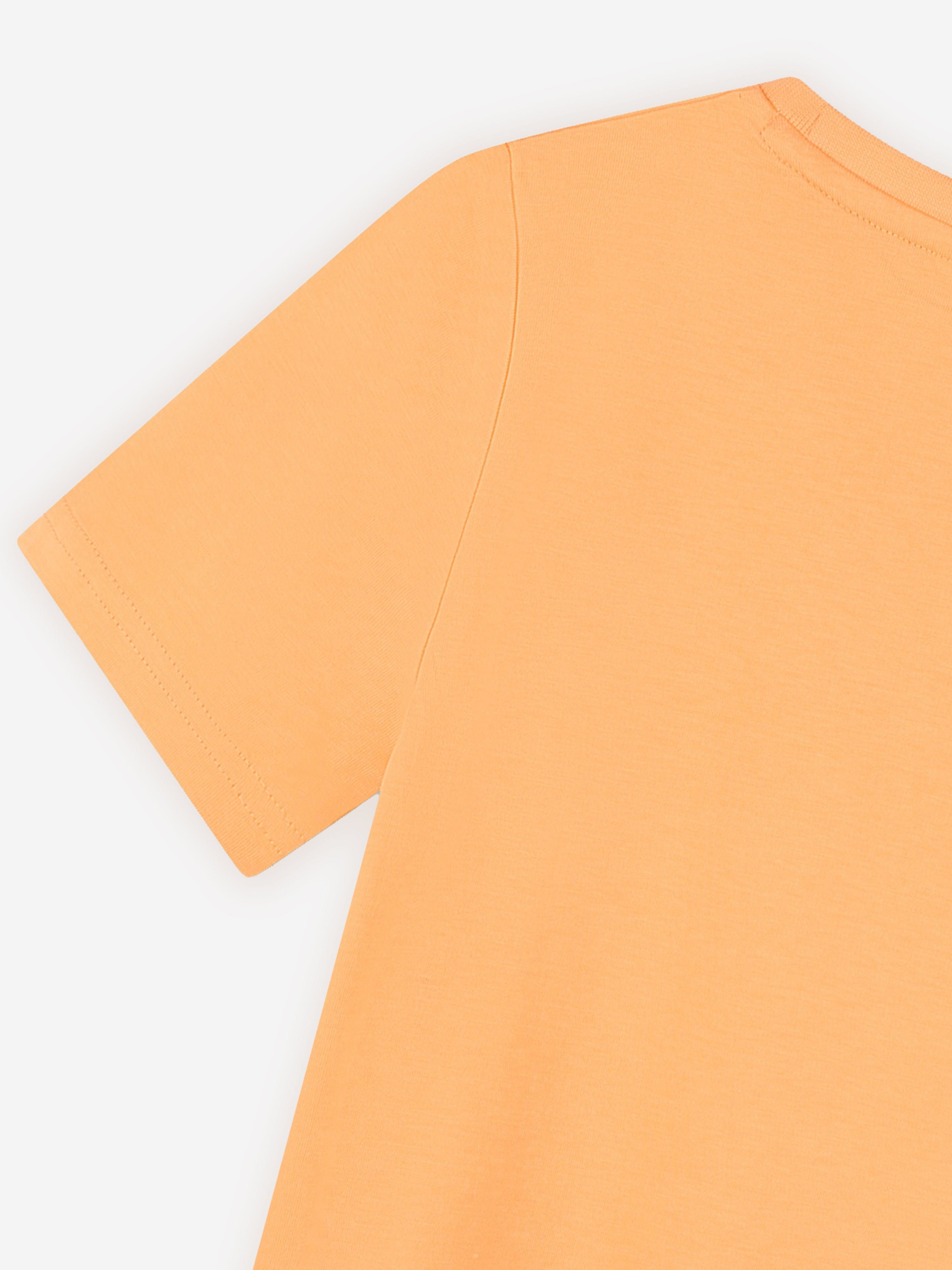 BOSS Boys Logo Print T-Shirt in Orange