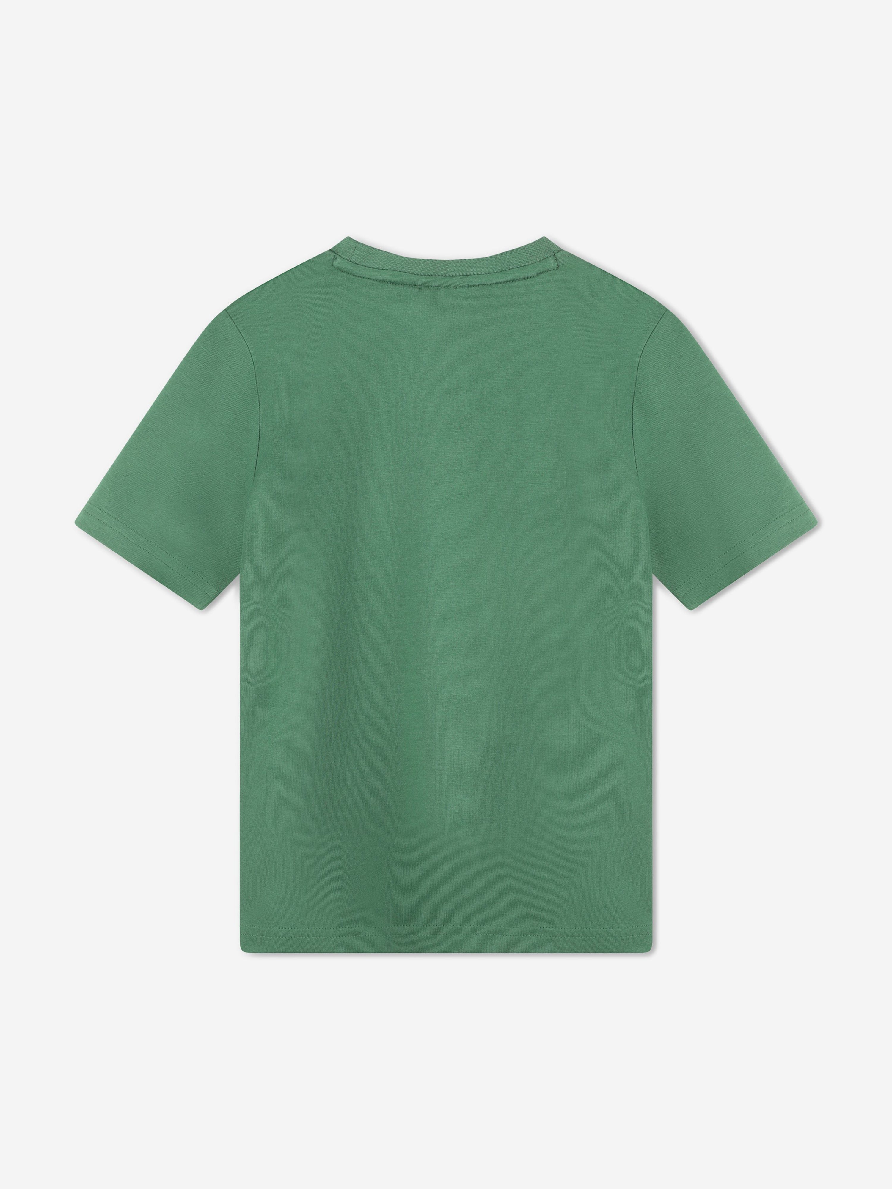 BOSS Boys Logo Print T-Shirt in Green