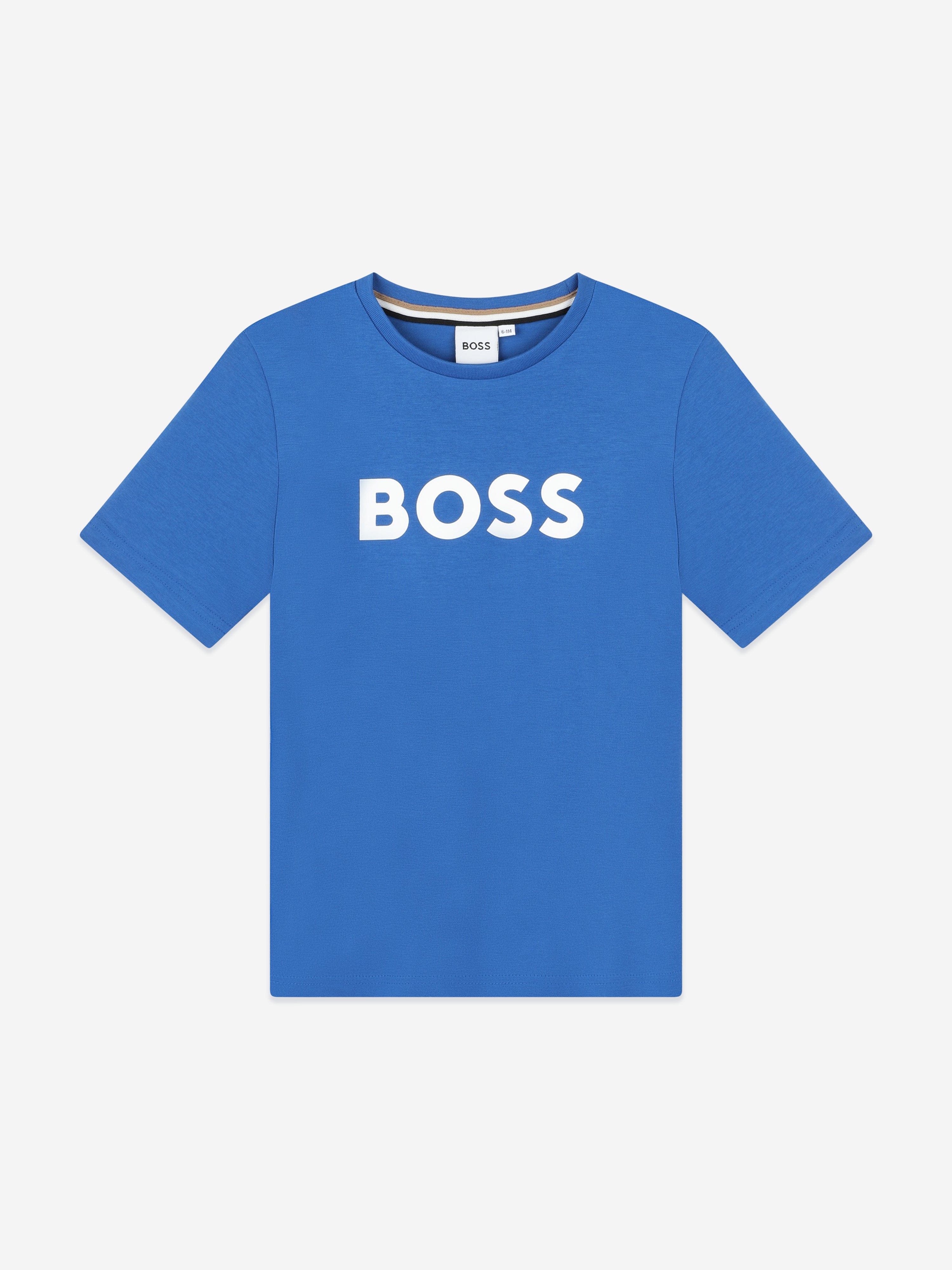 BOSS Boys Logo Print T-Shirt in Blue