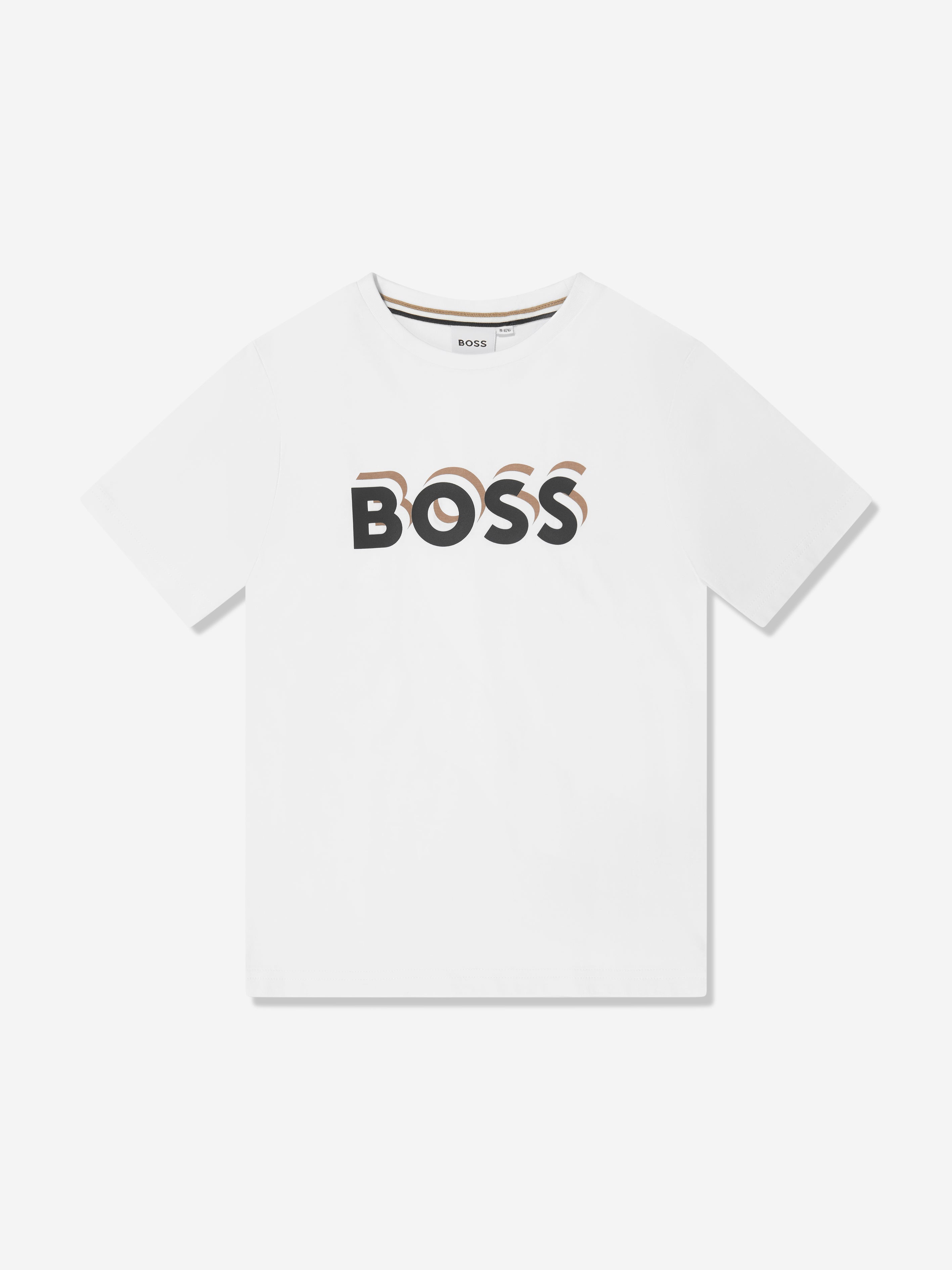 BOSS Boys Embossed Logo T-Shirt in White