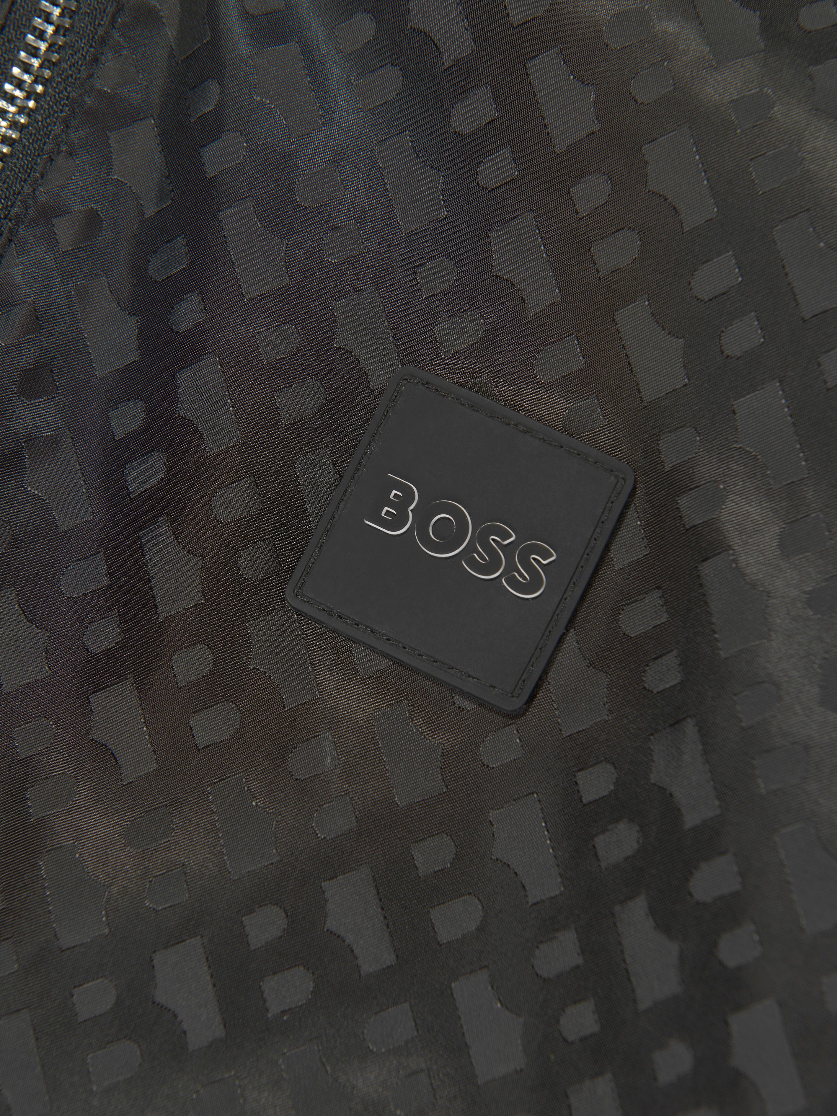 BOSS Boys Monogram Zip Up Jacket in Black