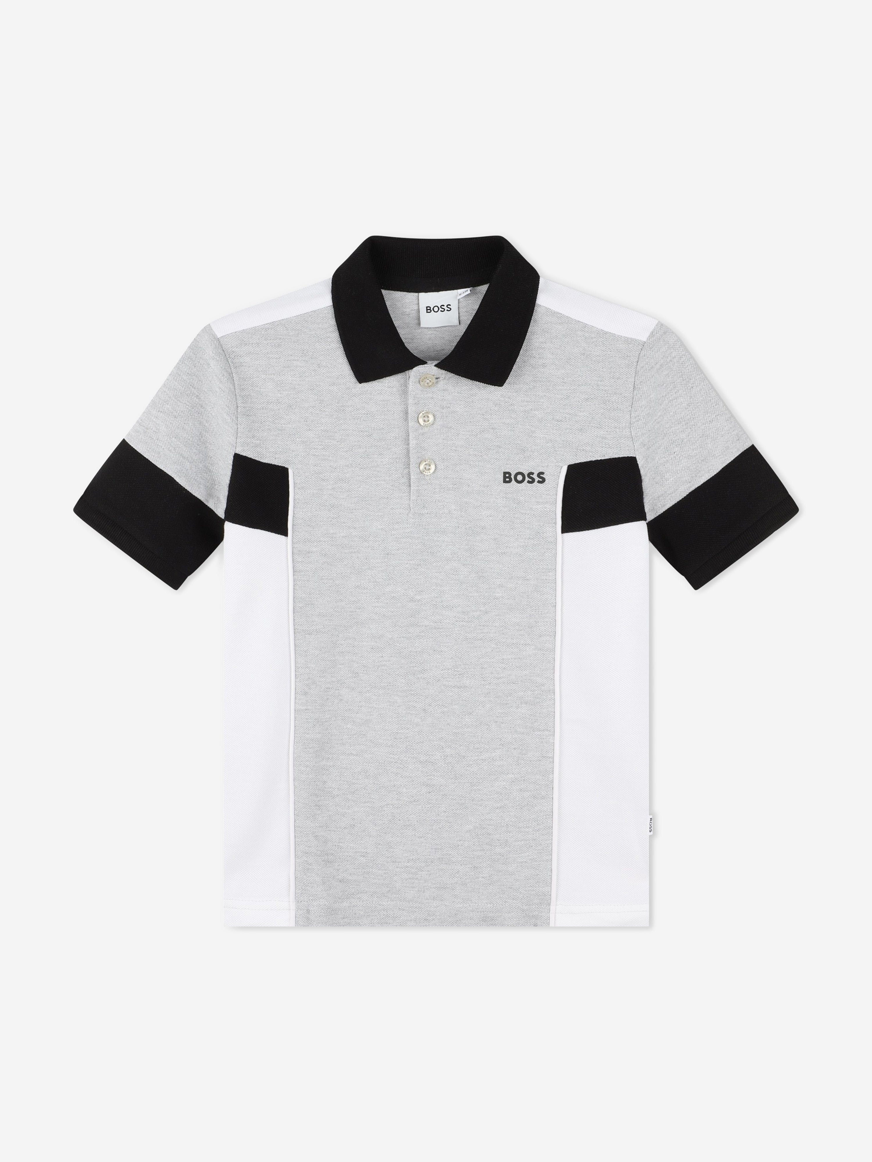 BOSS Boys Polo Shirt And Shorts Set in Grey