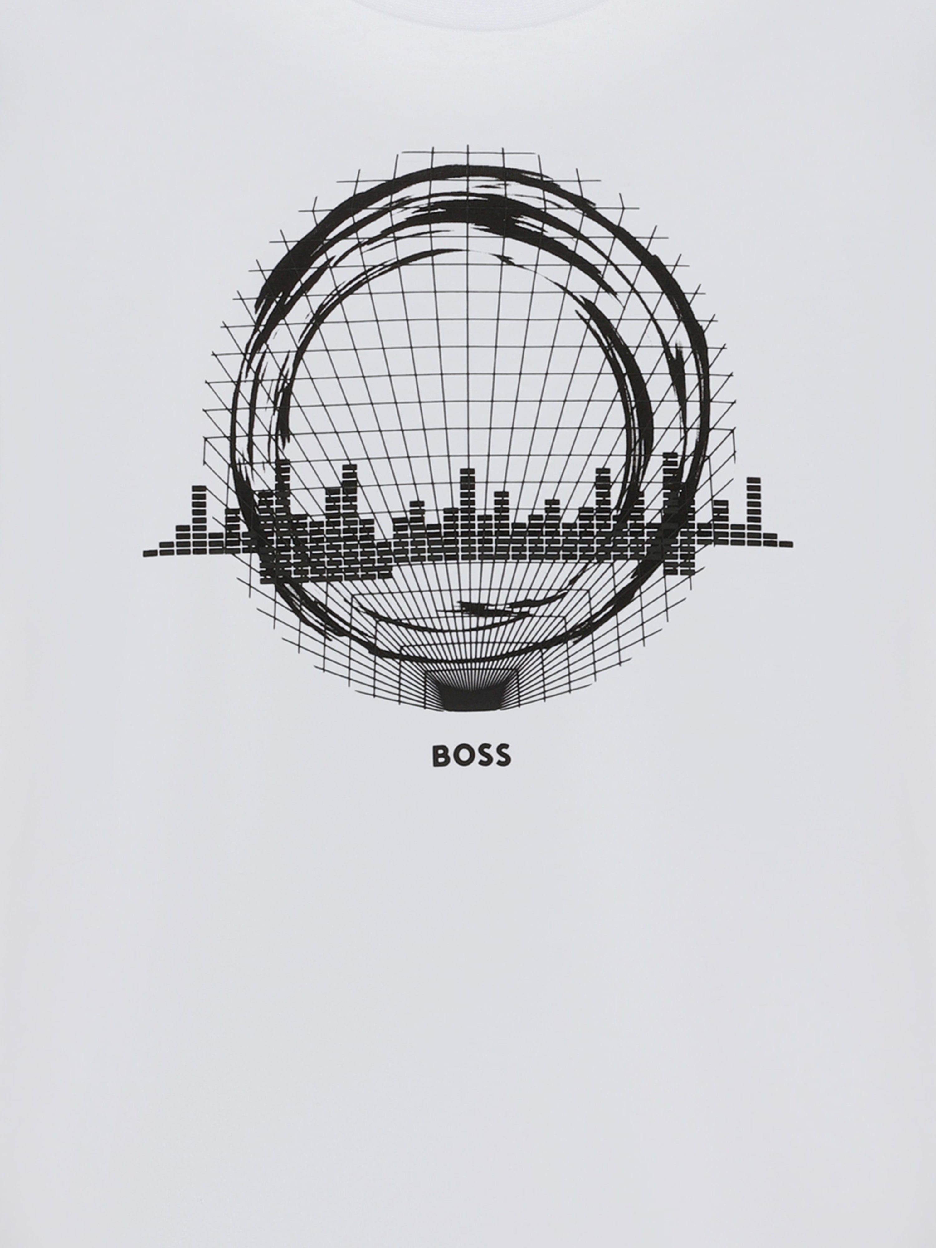 BOSS Boys Graphic Print T-Shirt in White