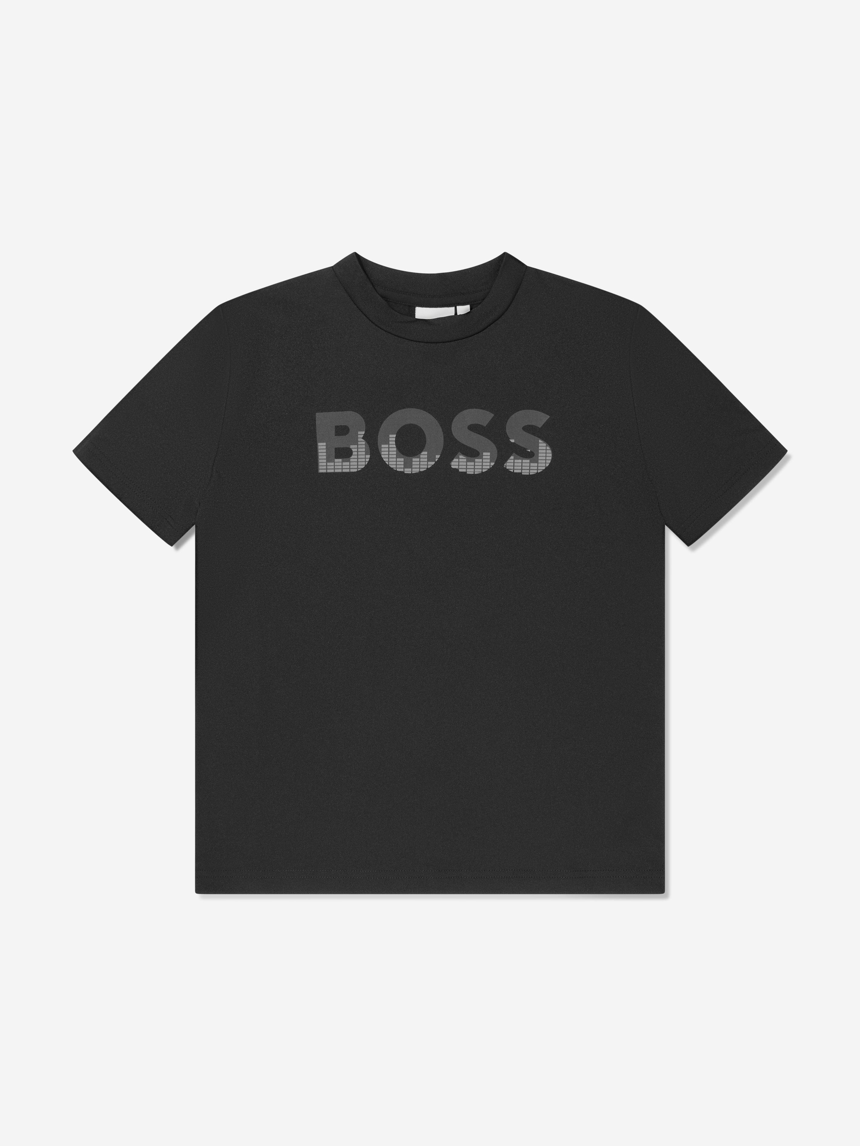 BOSS Boys Logo Print T-Shirt in Black