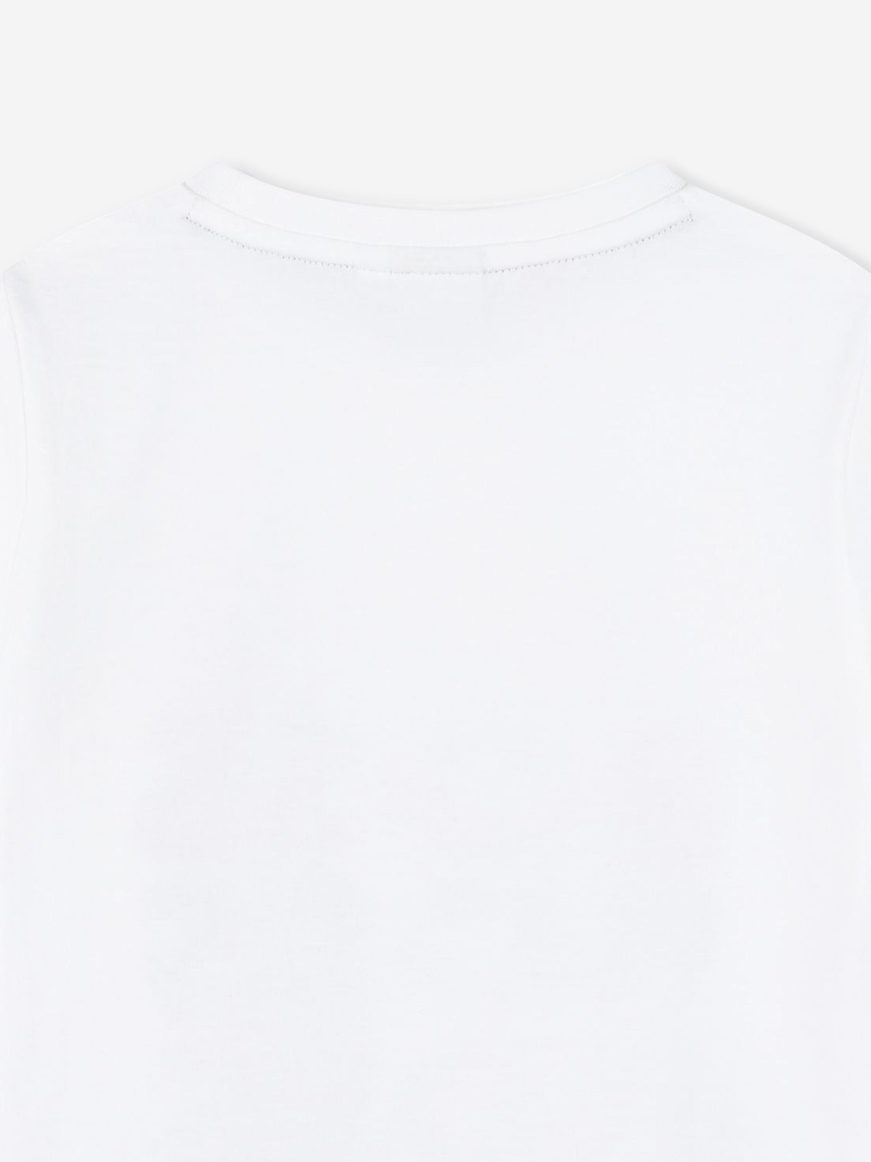 BOSS Boys Multi Logo Print T-Shirt in White