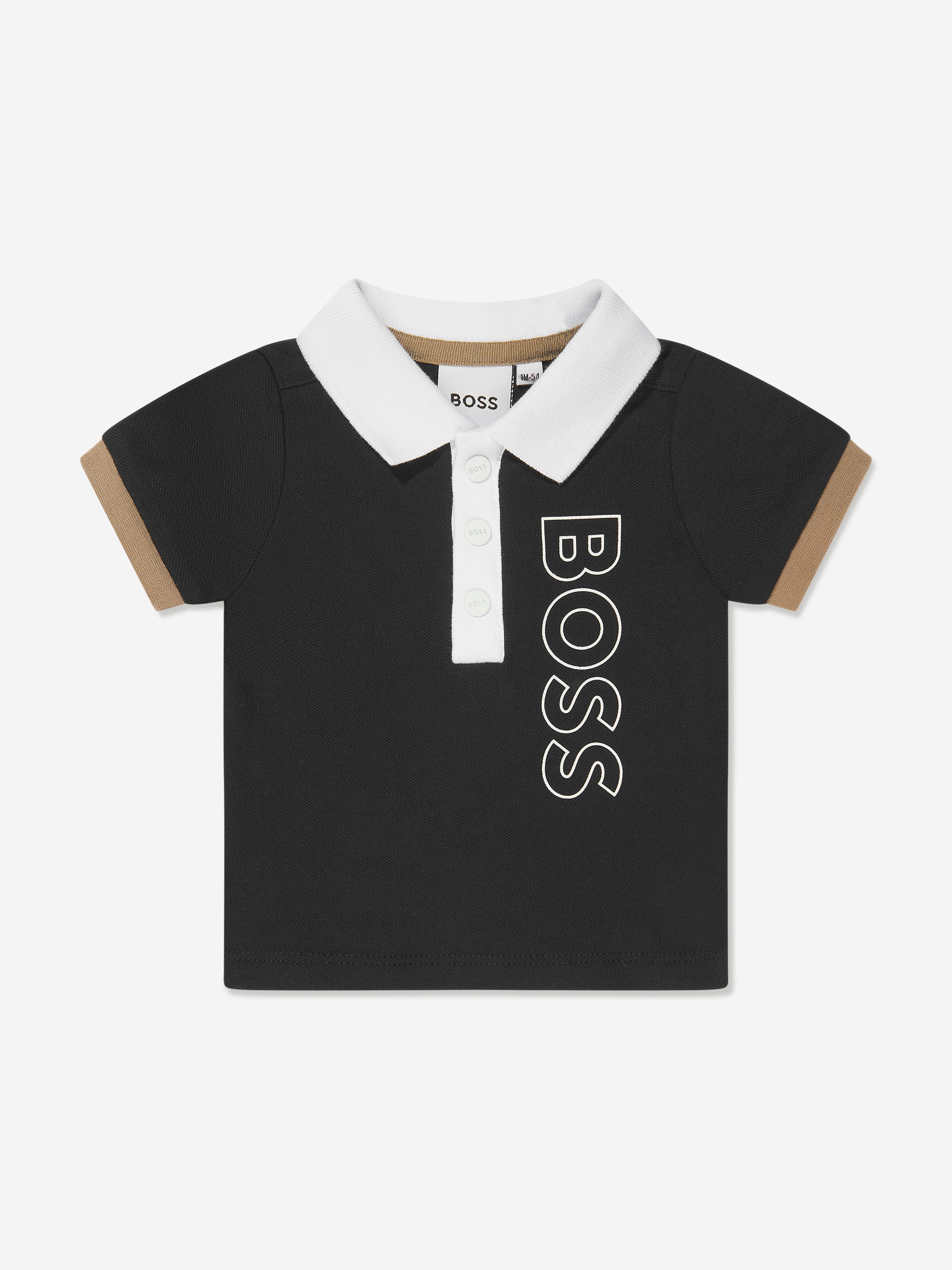 BOSS Baby Boys Polo Shirt And Shorts Set in Black