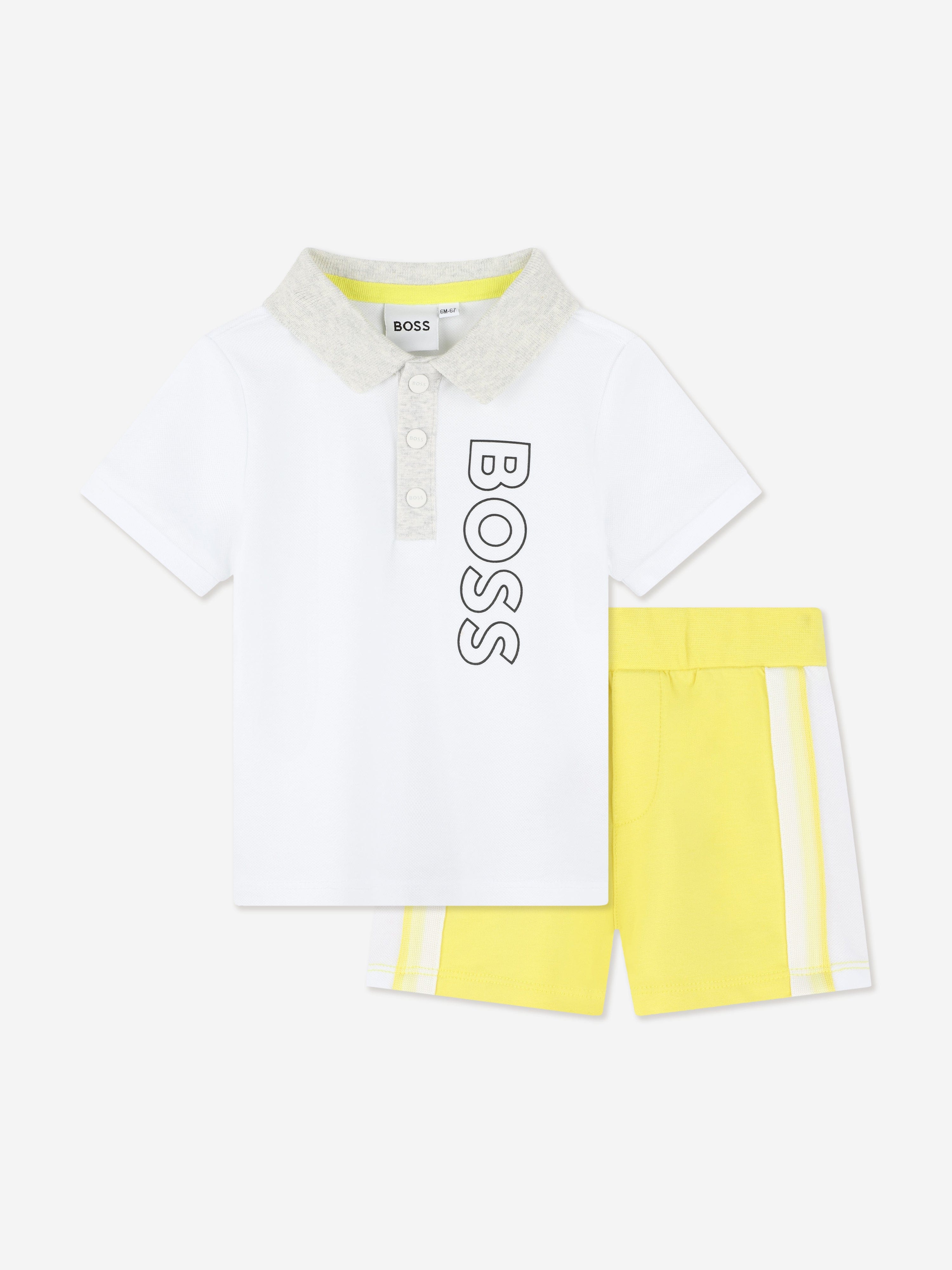 BOSS Baby Boys Polo Shirt And Shorts Set in White