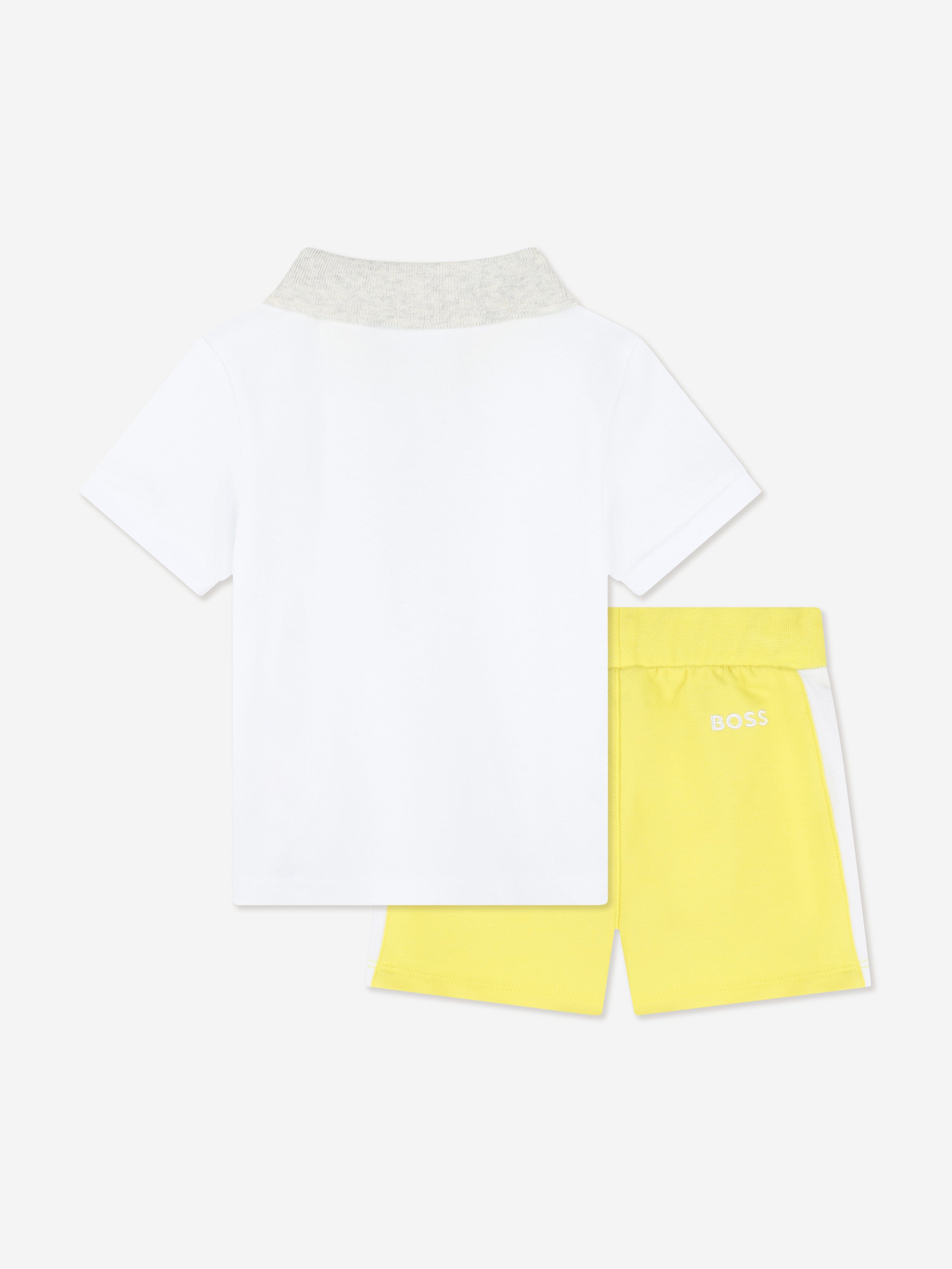 BOSS Baby Boys Polo Shirt And Shorts Set in White