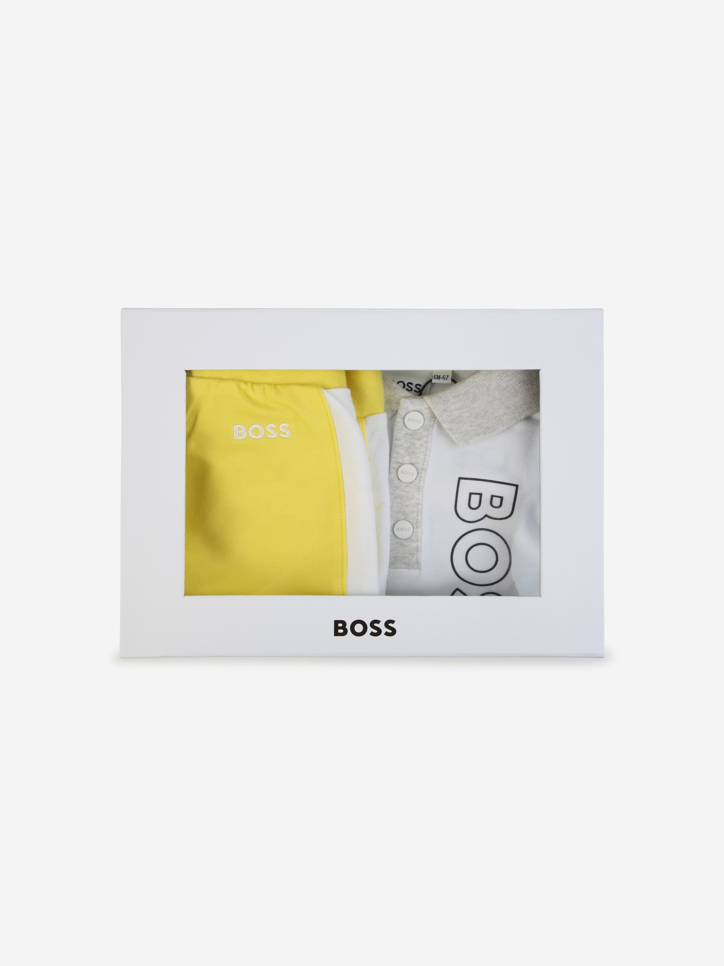 BOSS Baby Boys Polo Shirt And Shorts Set in White