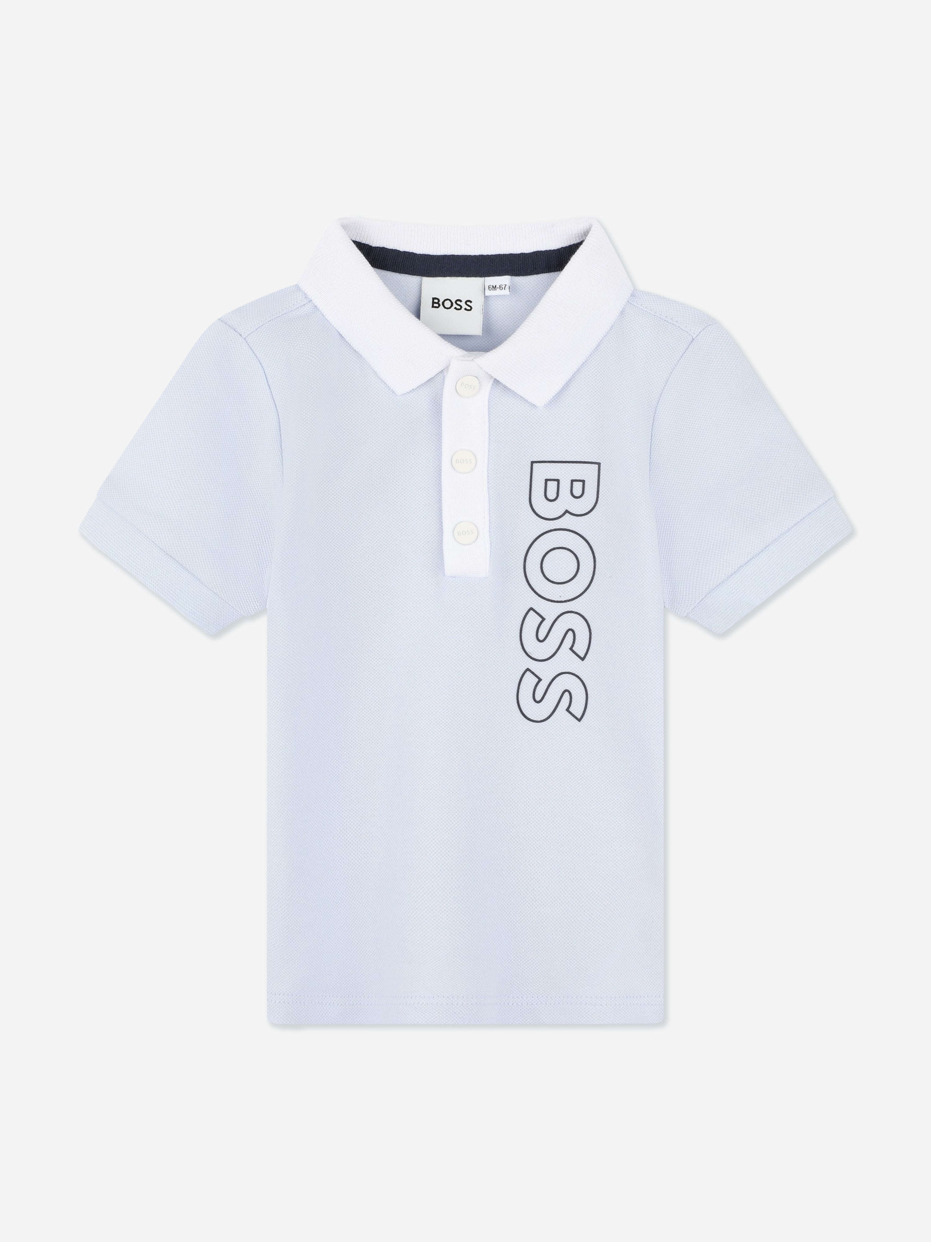 BOSS Baby Boys Polo Shirt And Shorts Set in Blue