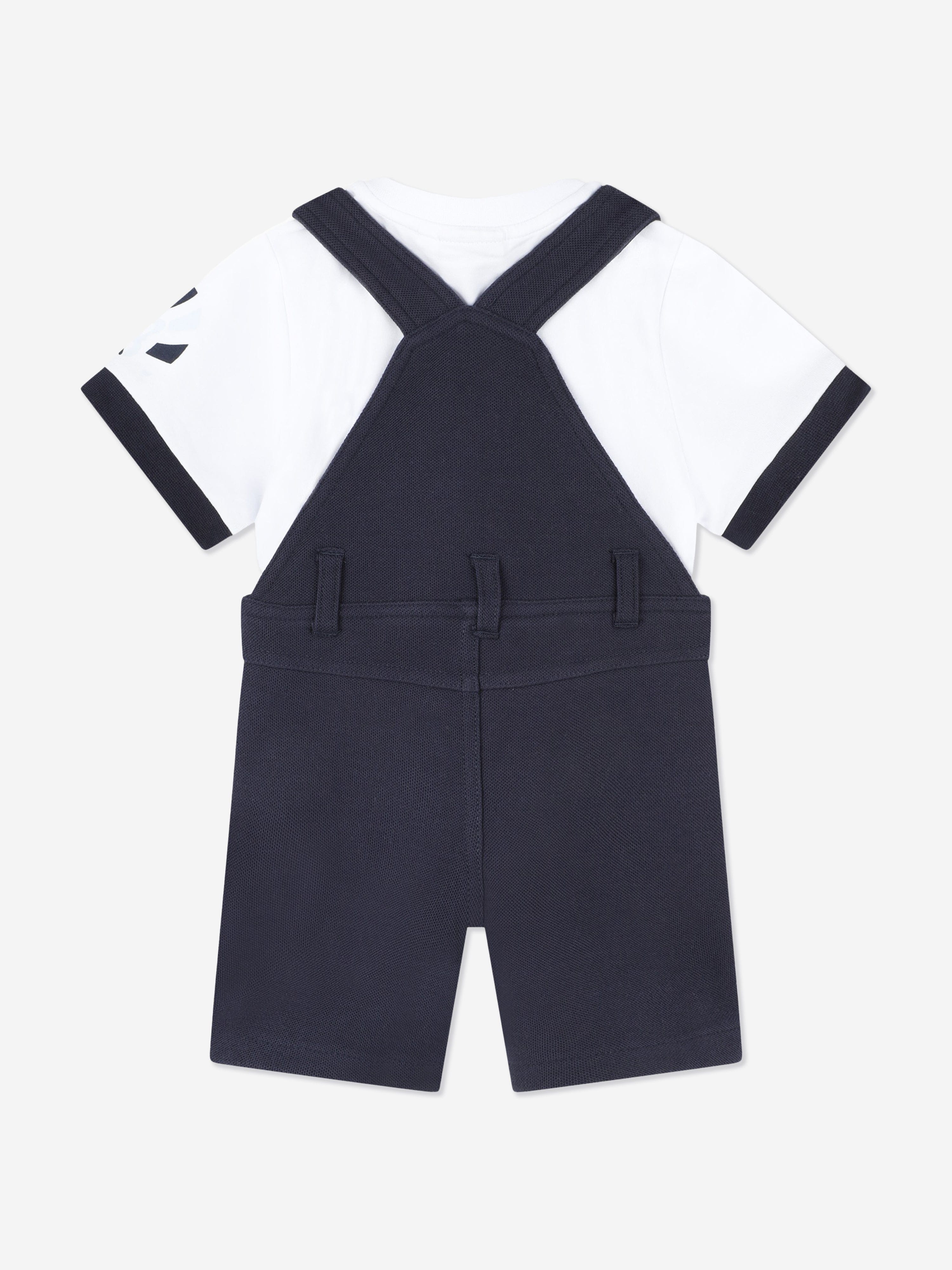 BOSS Baby Boys T-Shirt And Dungarees Gift Set in Navy