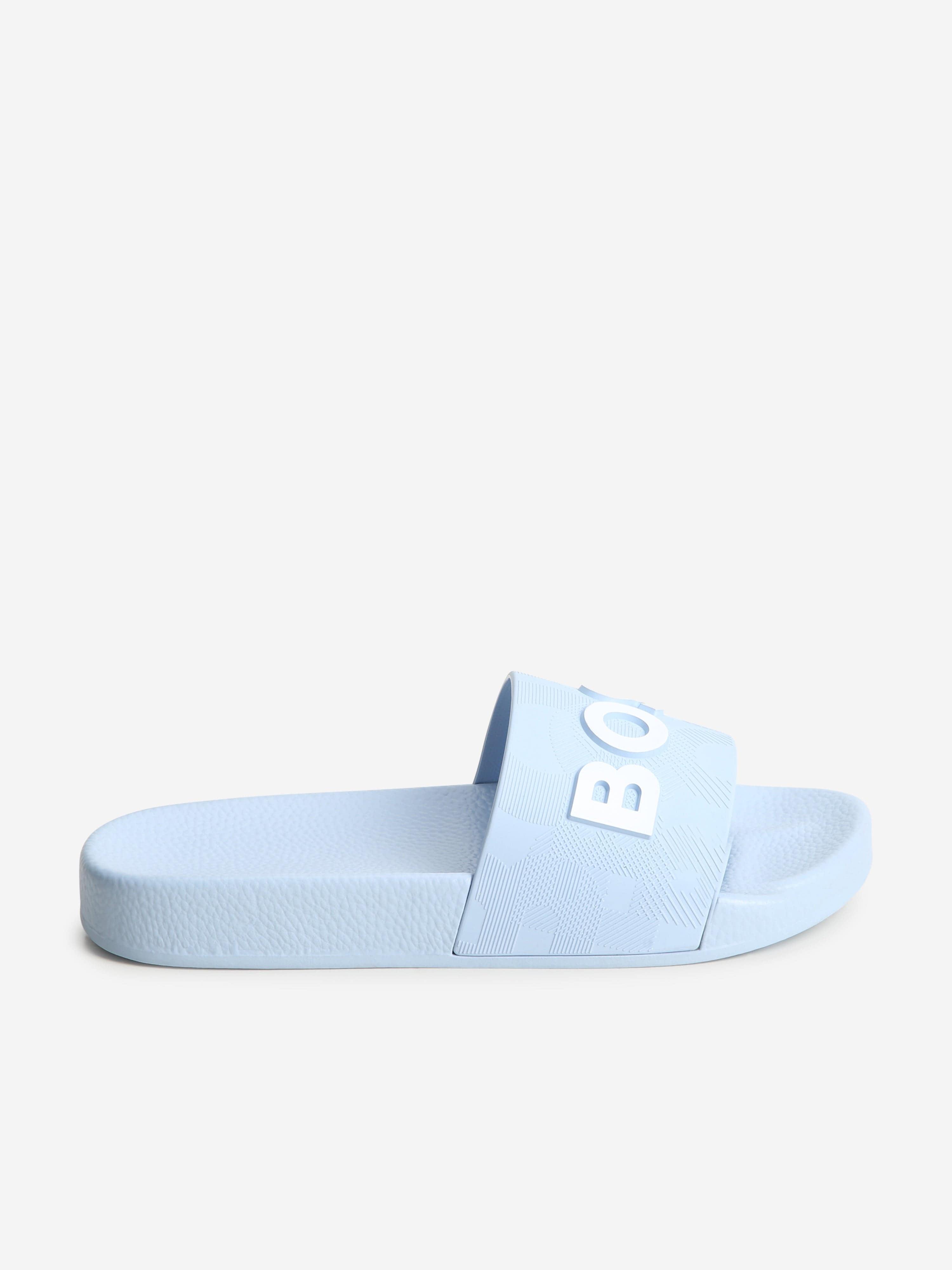 BOSS Boys Logo Sliders in Blue