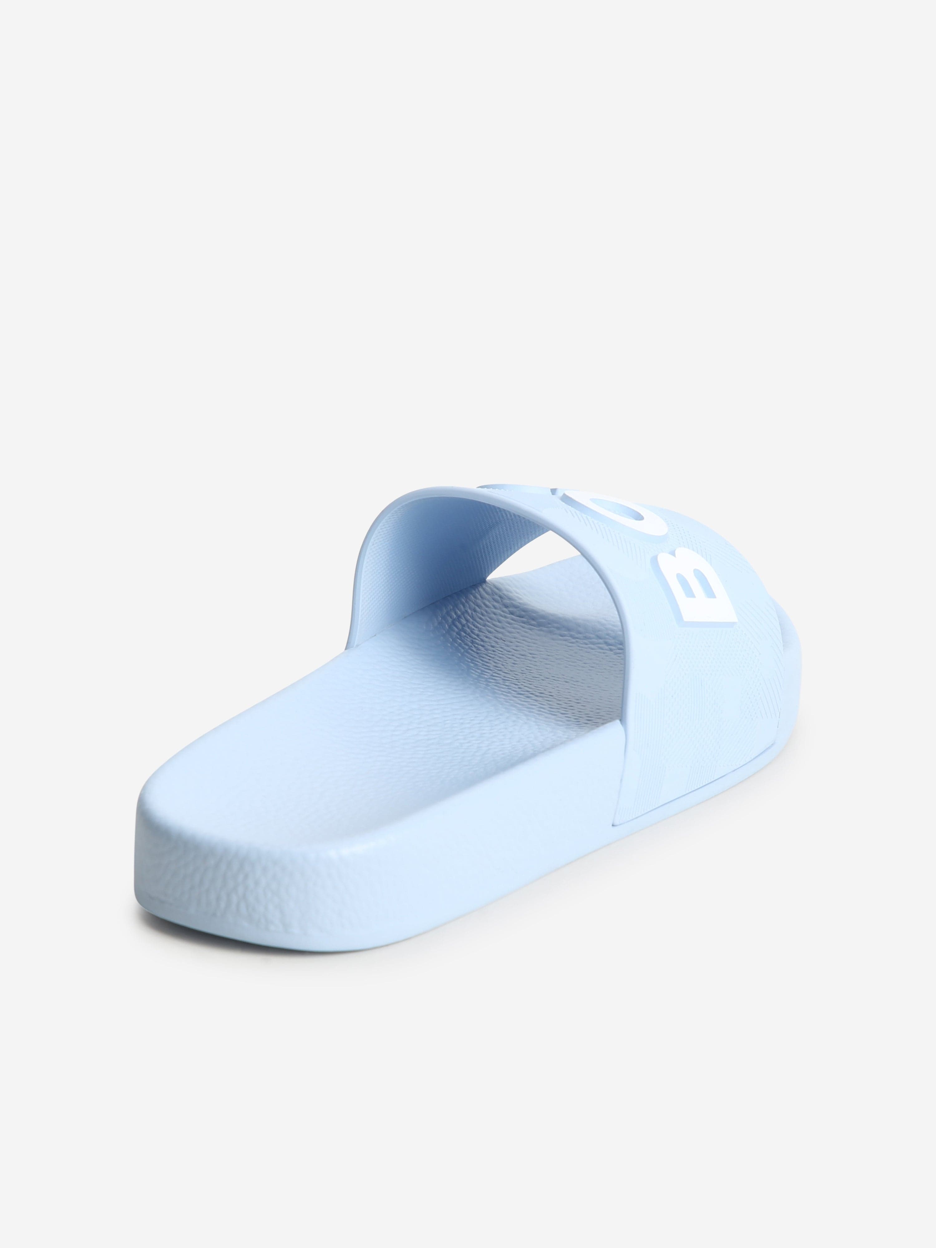 BOSS Boys Logo Sliders in Blue