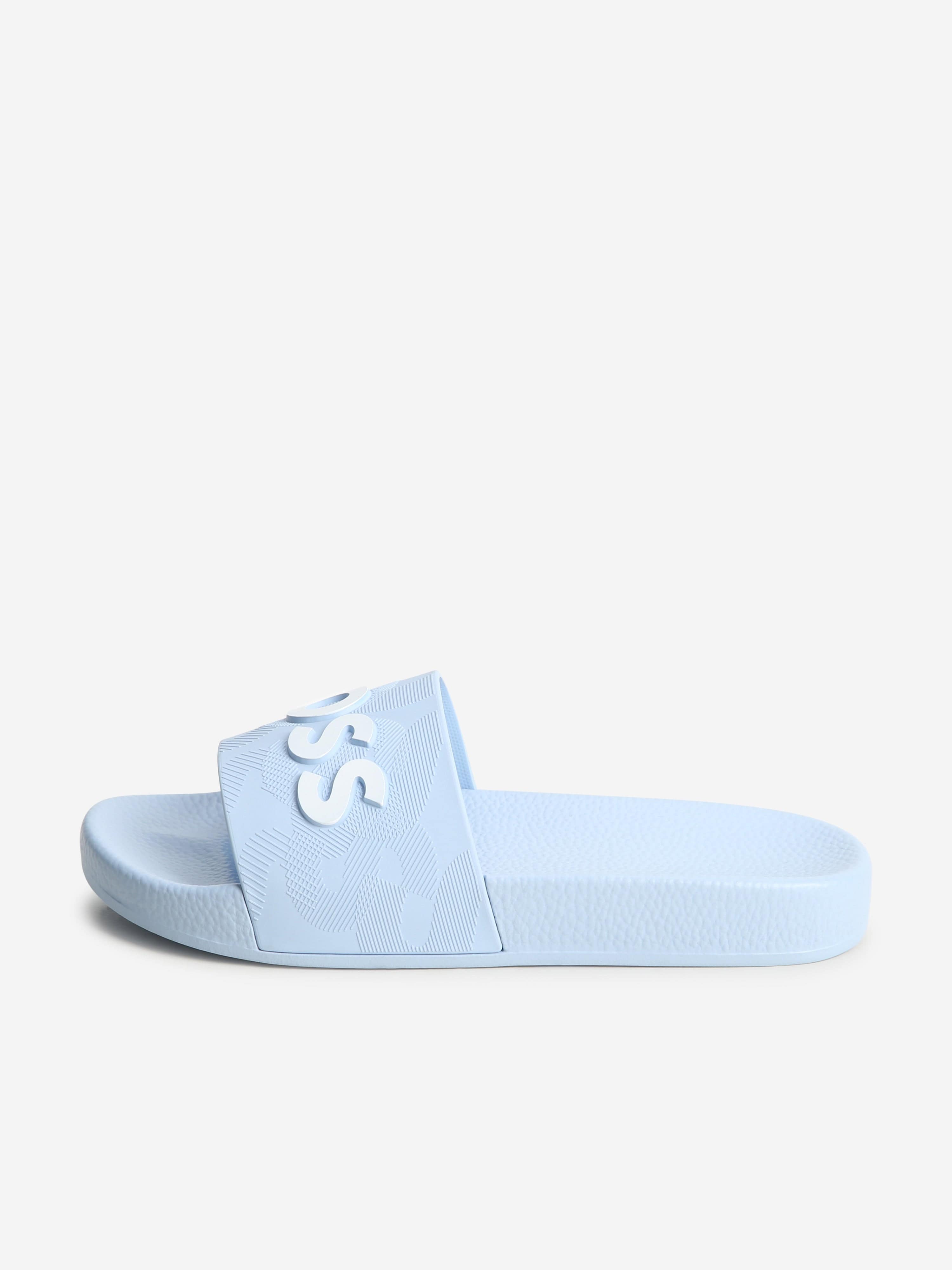 BOSS Boys Logo Sliders in Blue