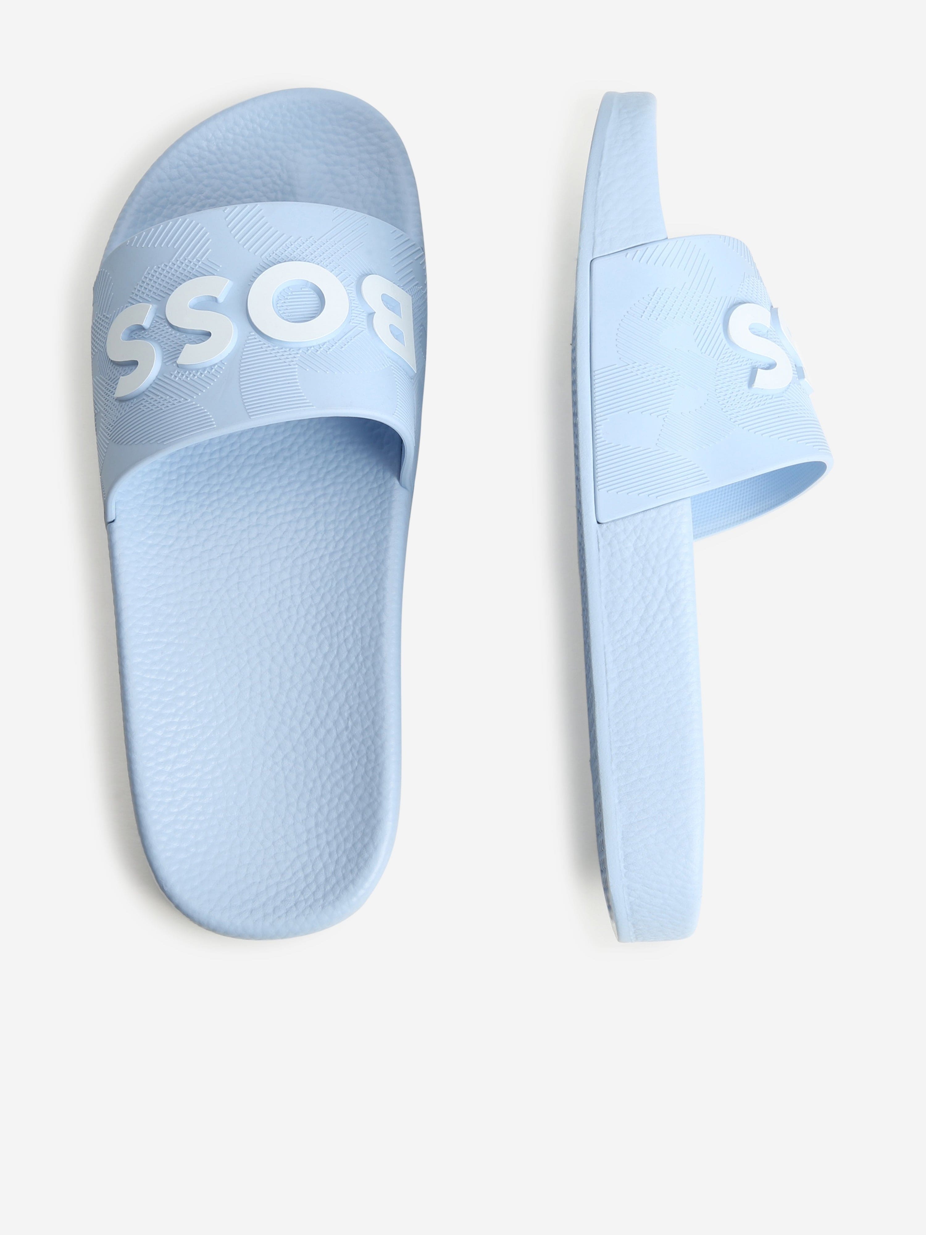 BOSS Boys Logo Sliders in Blue