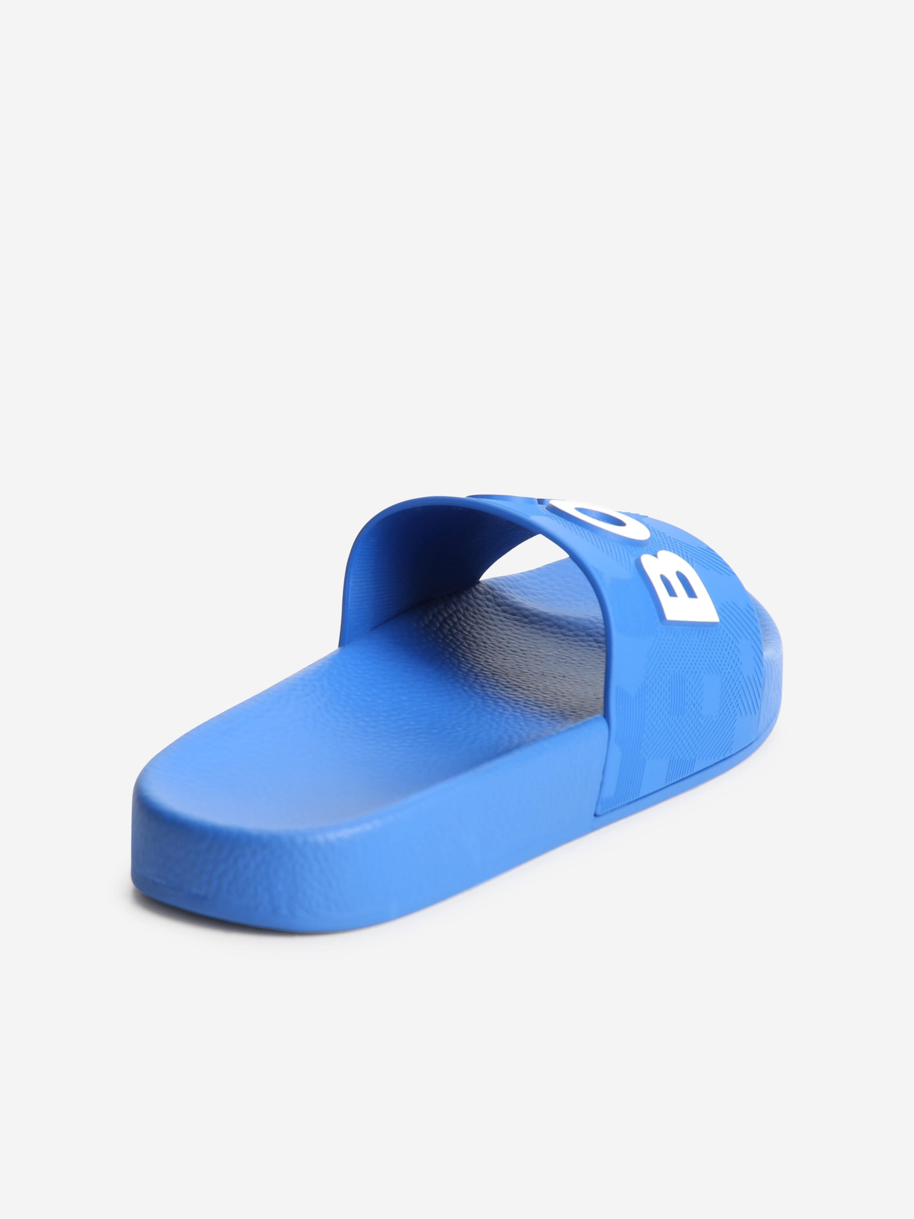 BOSS Boys Logo Sliders in Blue