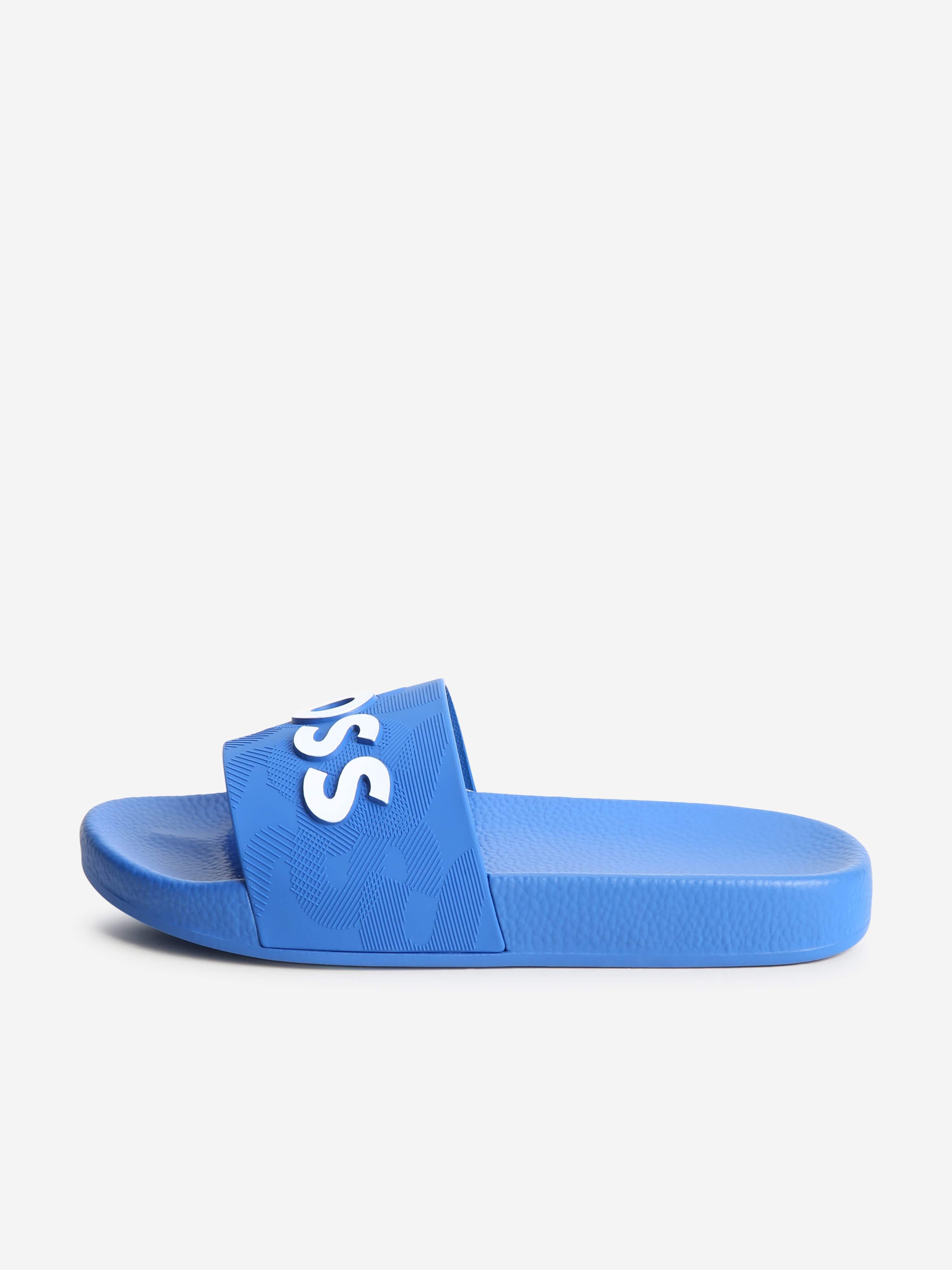 BOSS Boys Logo Sliders in Blue