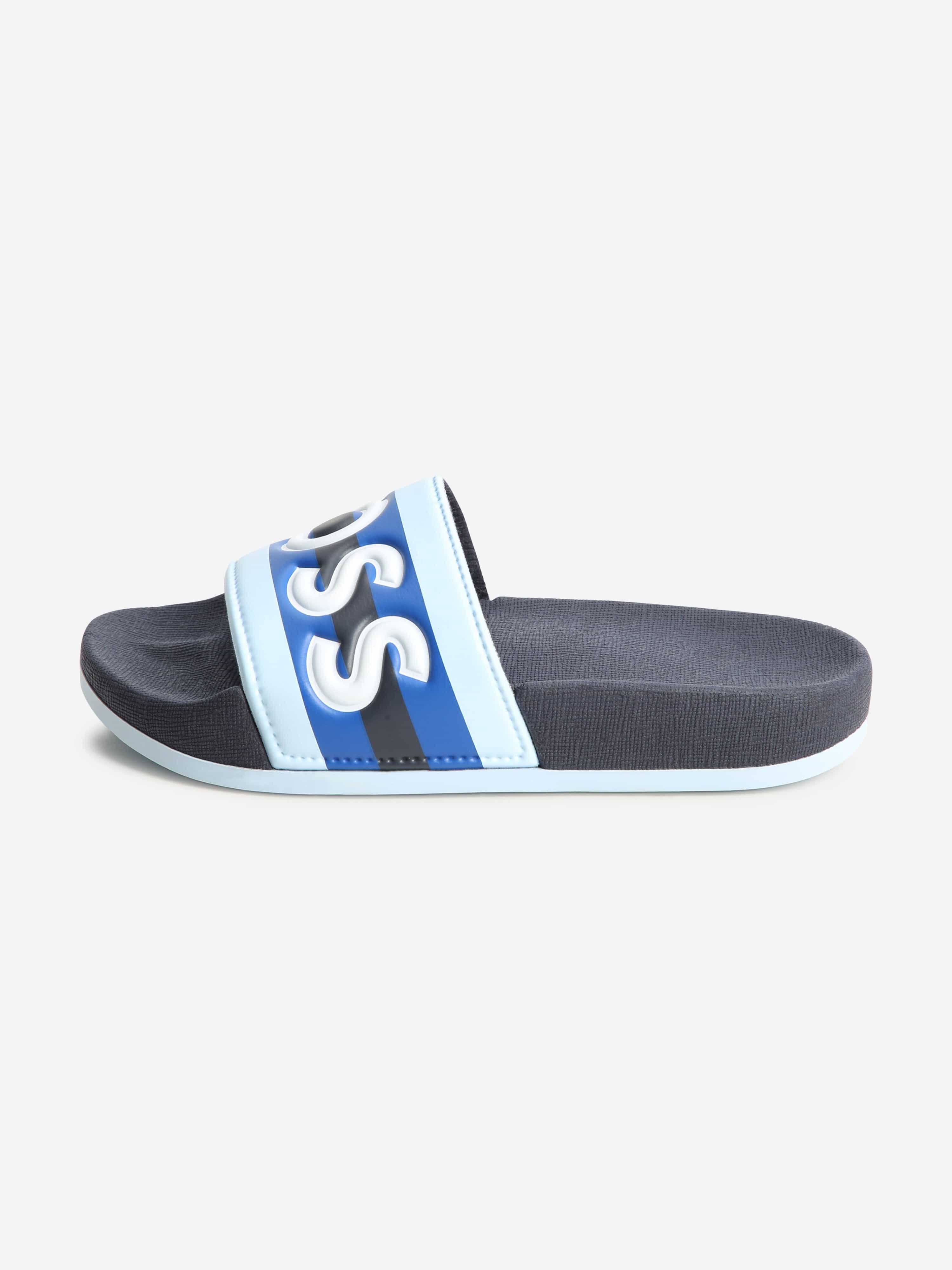 BOSS Boys Logo Sliders in Navy