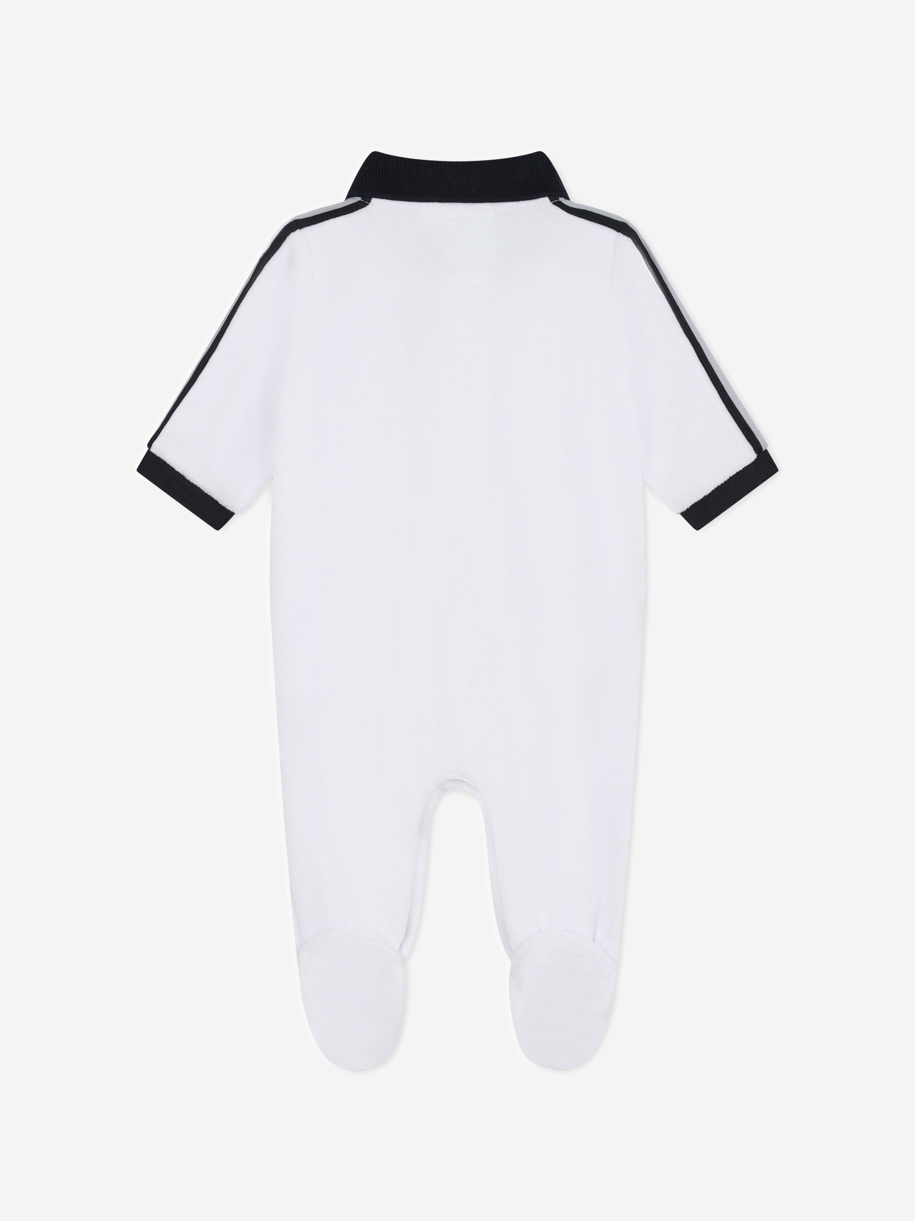 BOSS Baby Boys Velour Babygrow in White