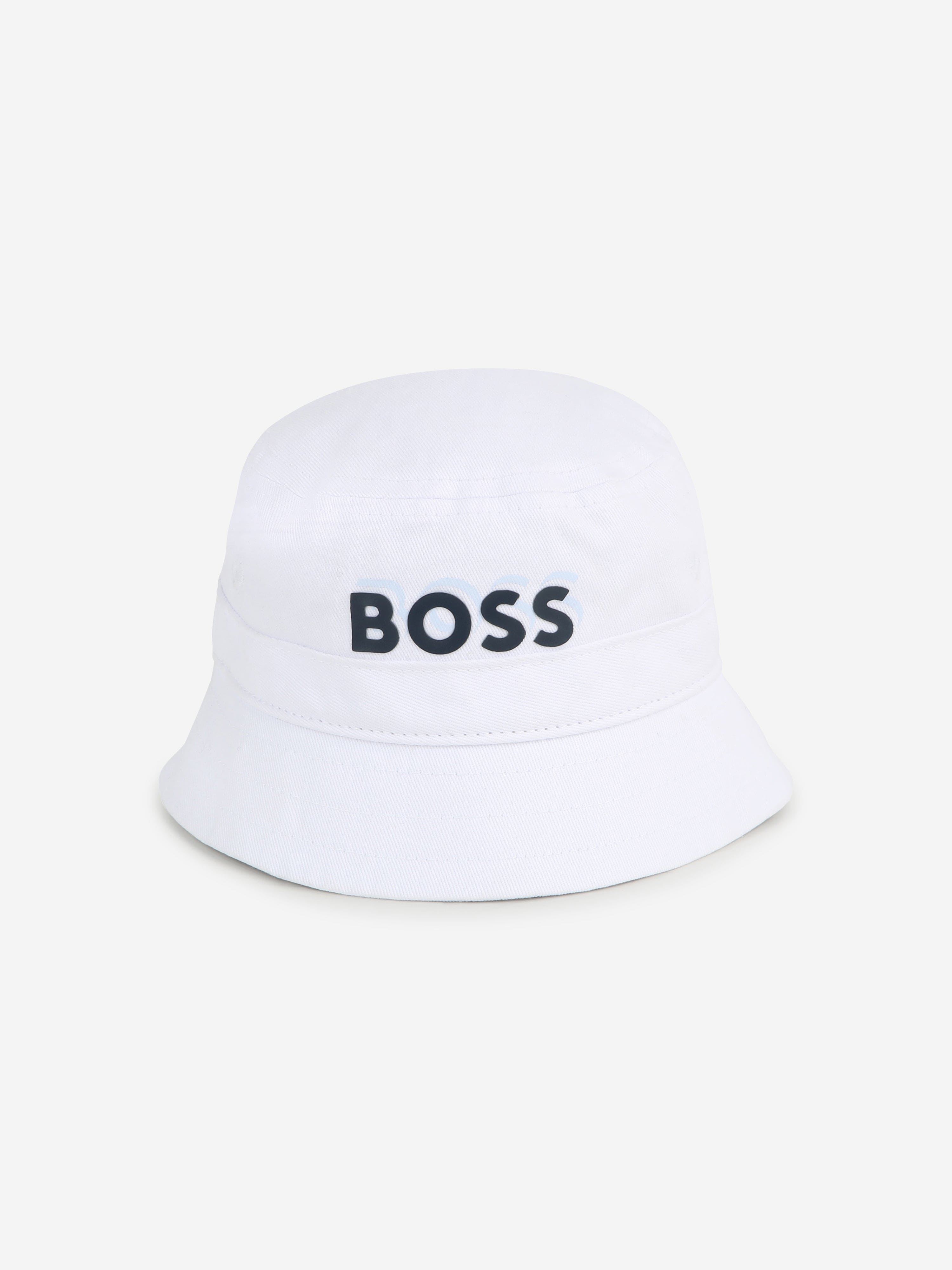 BOSS Baby Boys Logo Bucket Hat in White