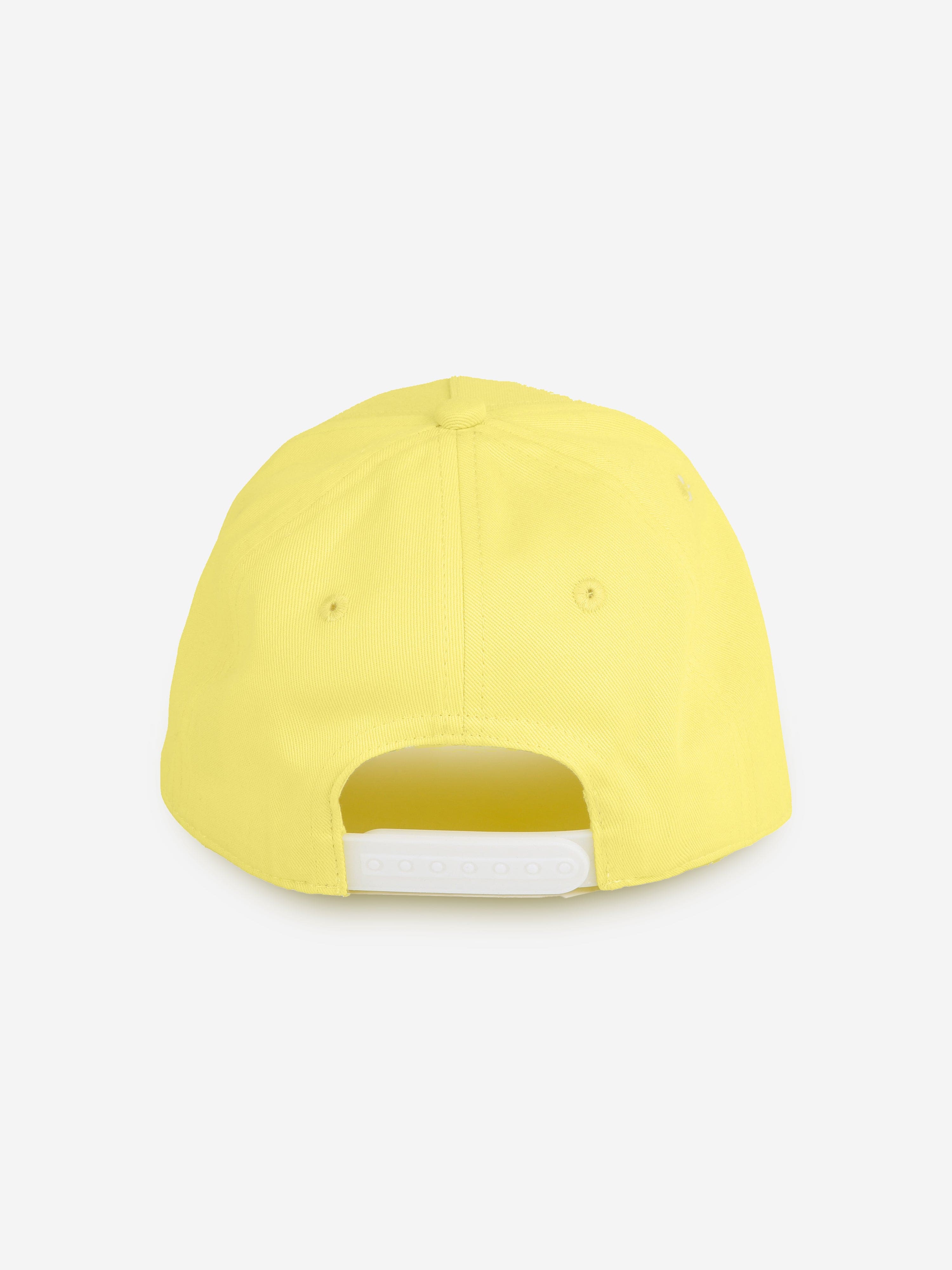 BOSS Boys Logo Print Cap in Yellow