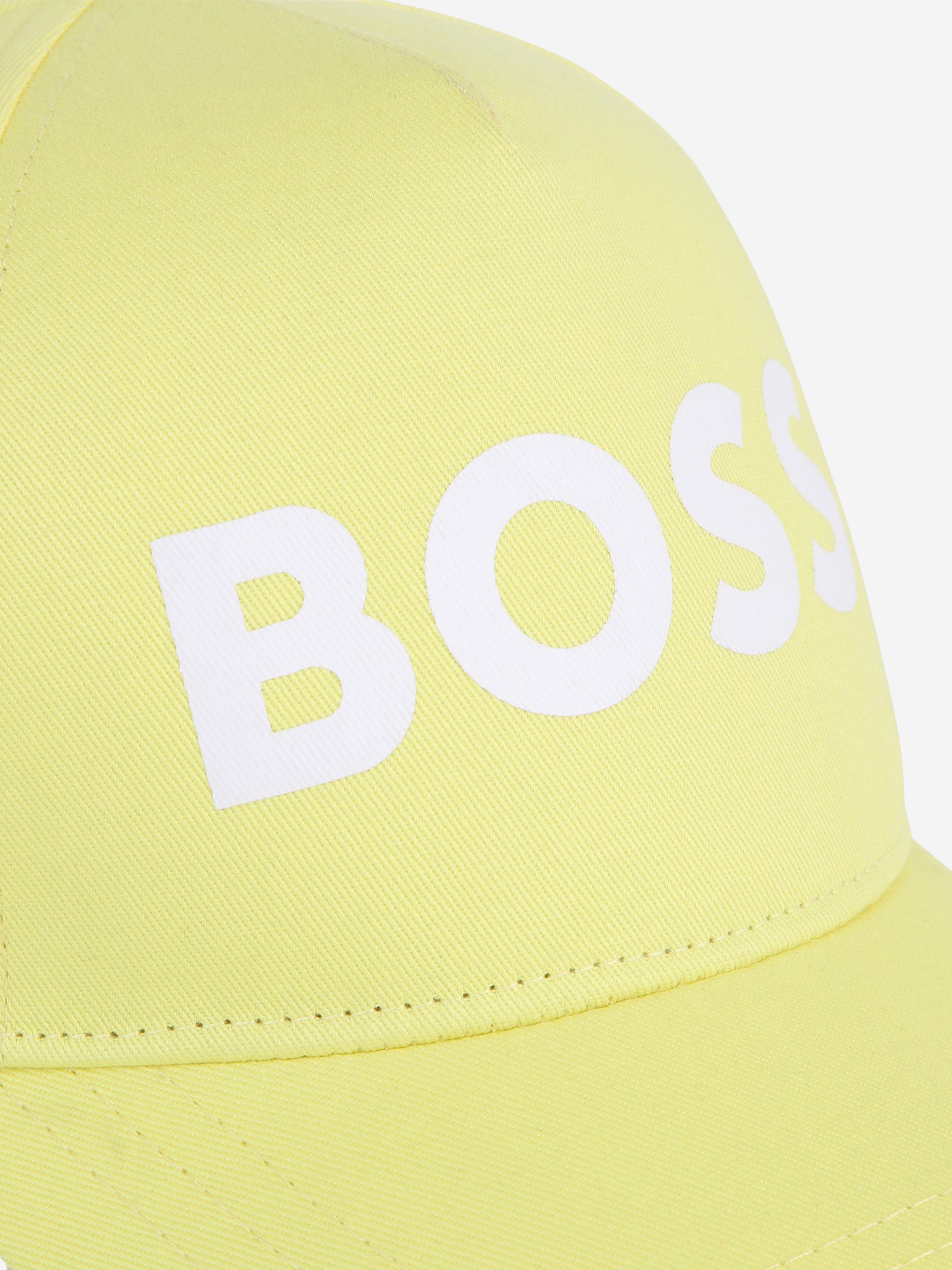 BOSS Boys Logo Print Cap in Yellow