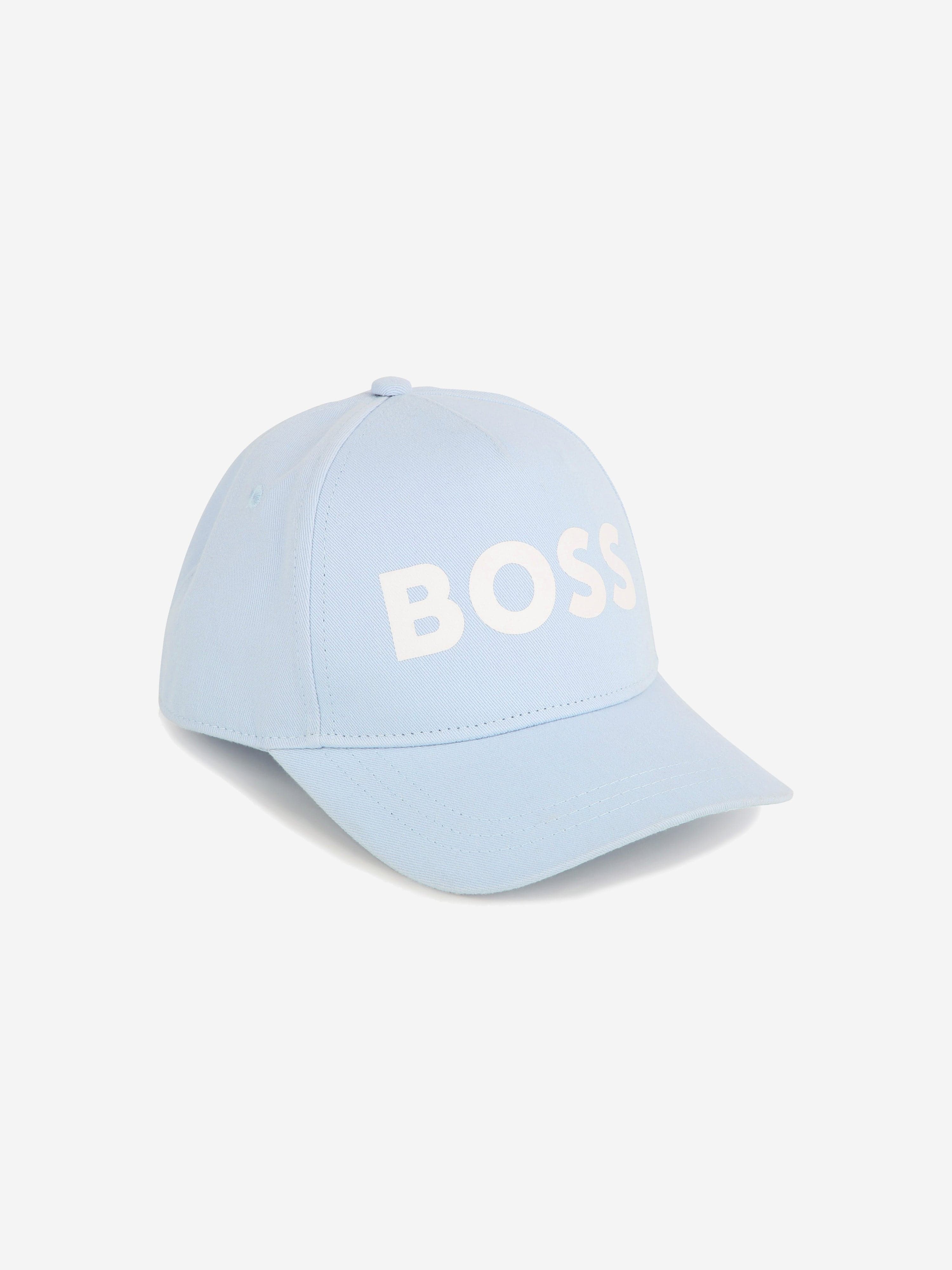 BOSS Boys Logo Print Cap in Blue